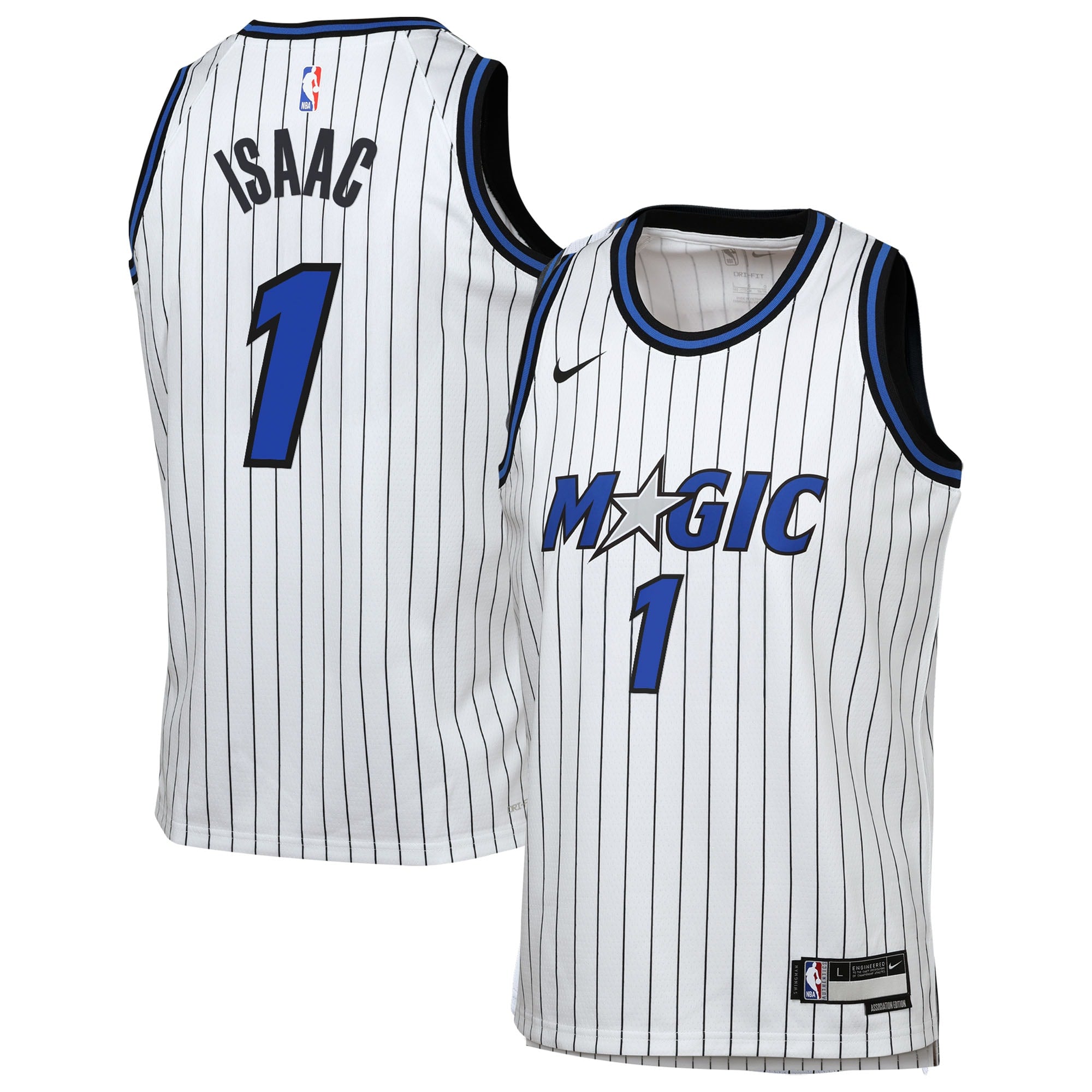 Orlando Magic Nike Replica Association Edition Swingman Jersey - White - Jonathan Isaac - Youth NBA Team Jersey Basketball Fan Apparel