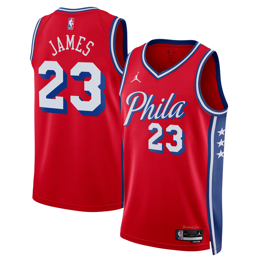 Philadelphia 76ers Jordan Brand Statement Edition Swingman Jersey - Red - LeBron James - Unisex NBA Team Jersey Basketball Fan Apparel