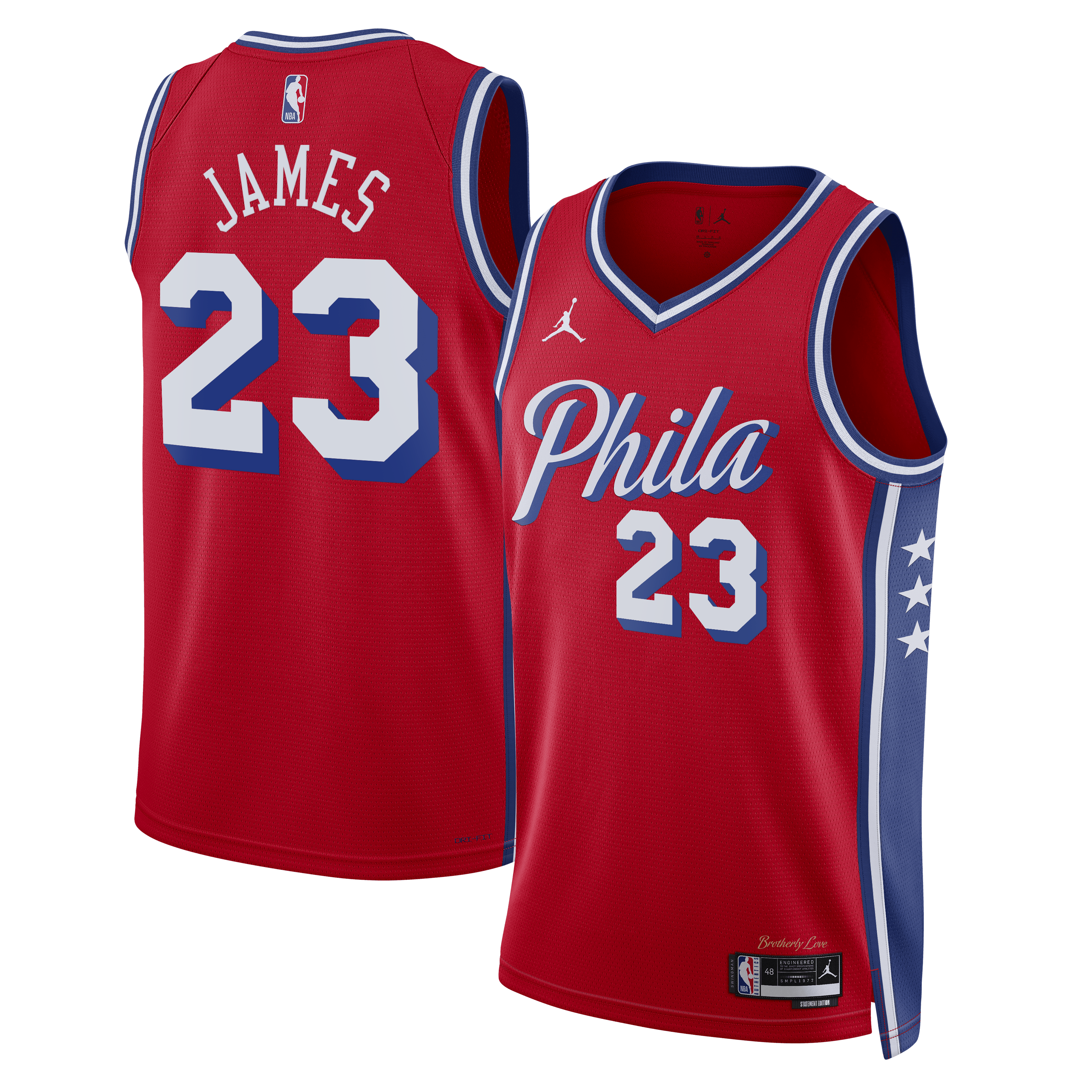 Philadelphia 76ers Jordan Brand Statement Edition Swingman Jersey - Red - LeBron James - Unisex NBA Team Jersey Basketball Fan Apparel