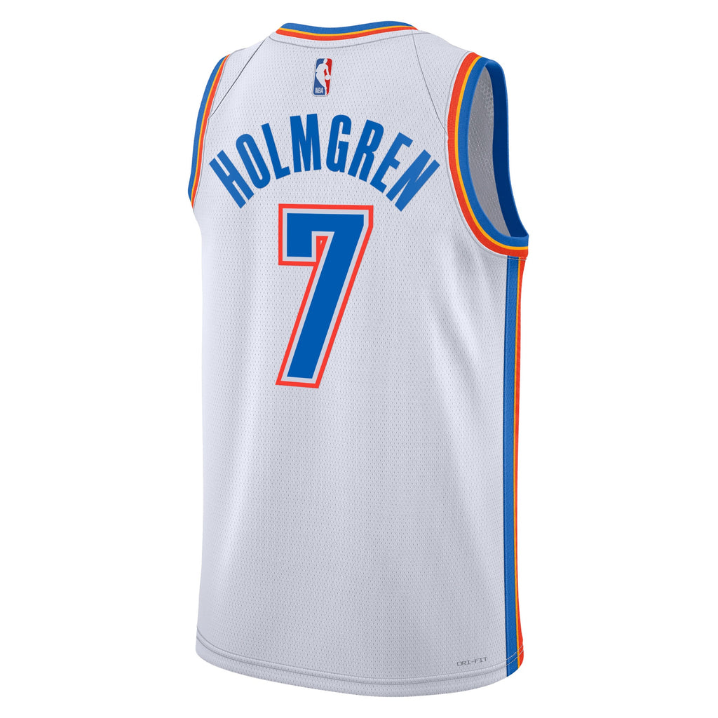 Oklahoma City Thunder Nike Association Edition Swingman Jersey - White - Chet Holmgren - Unisex NBA Team Jersey Basketball Fan Apparel