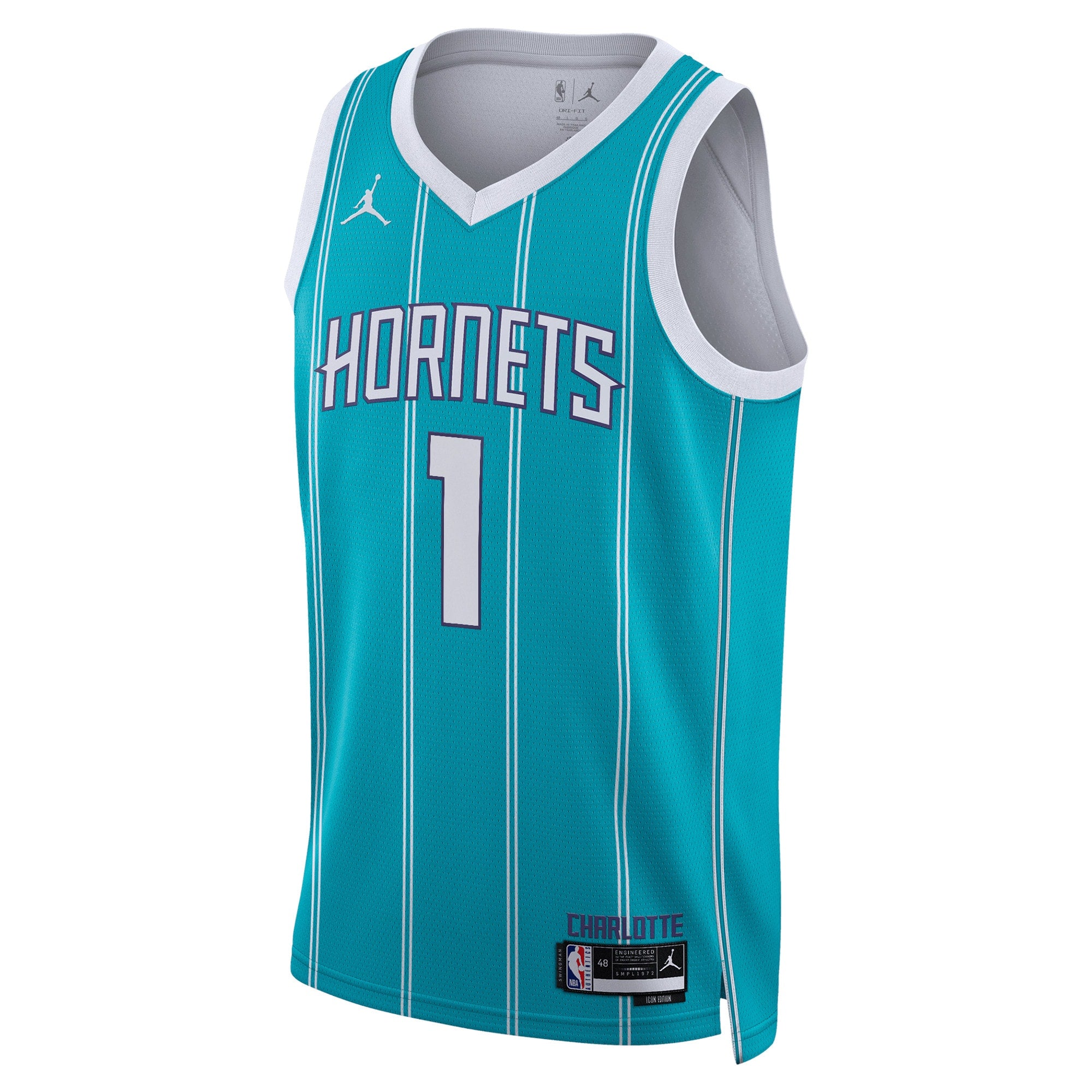 Charlotte Hornets Jordan Brand Icon Edition Swingman Jersey - Teal - LaMelo Ball - Unisex NBA Team Jersey Basketball Fan Apparel