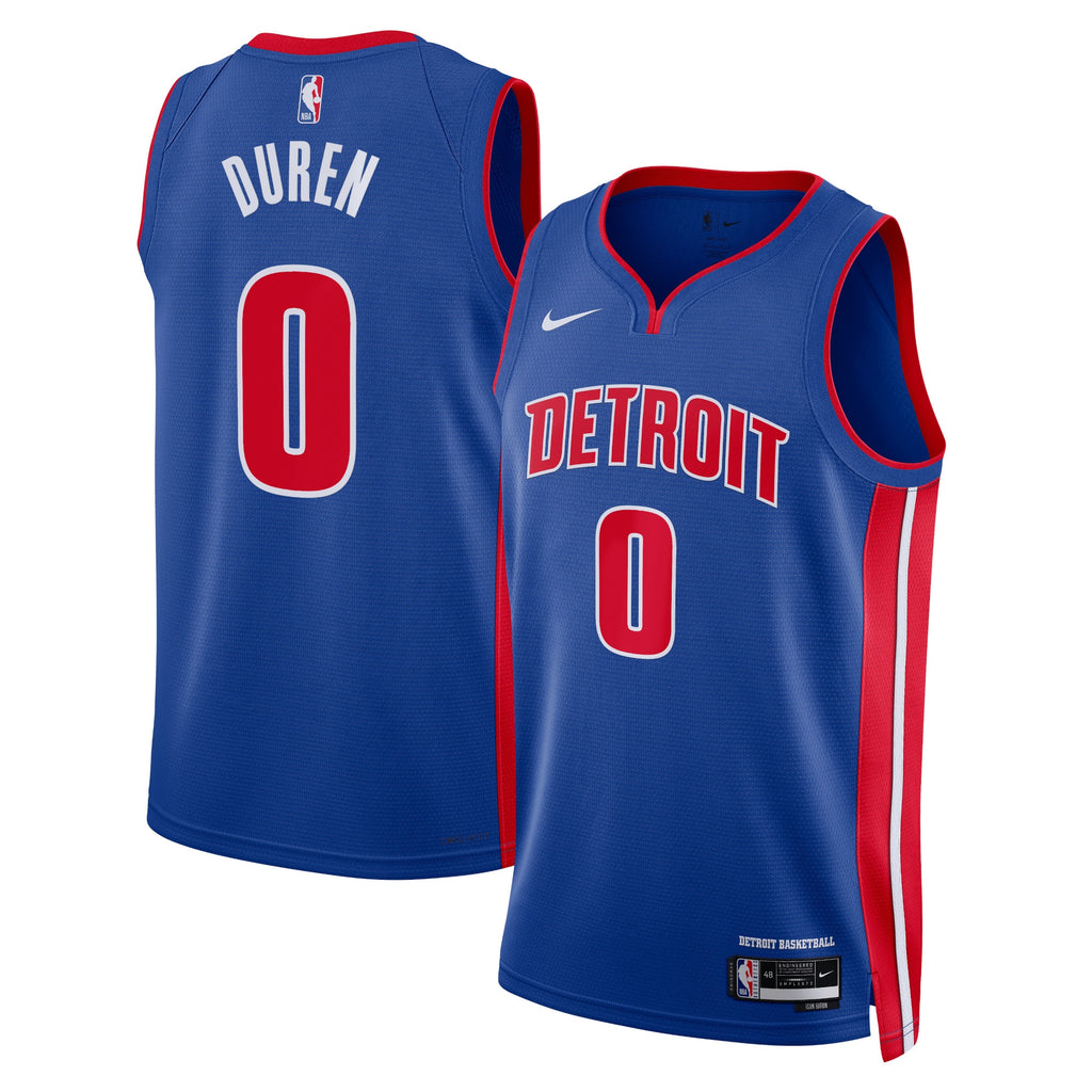 Detroit Pistons Nike Icon Edition Swingman Jersey - Blue - Jalen Duren - Unisex NBA Team Jersey Basketball Fan Apparel