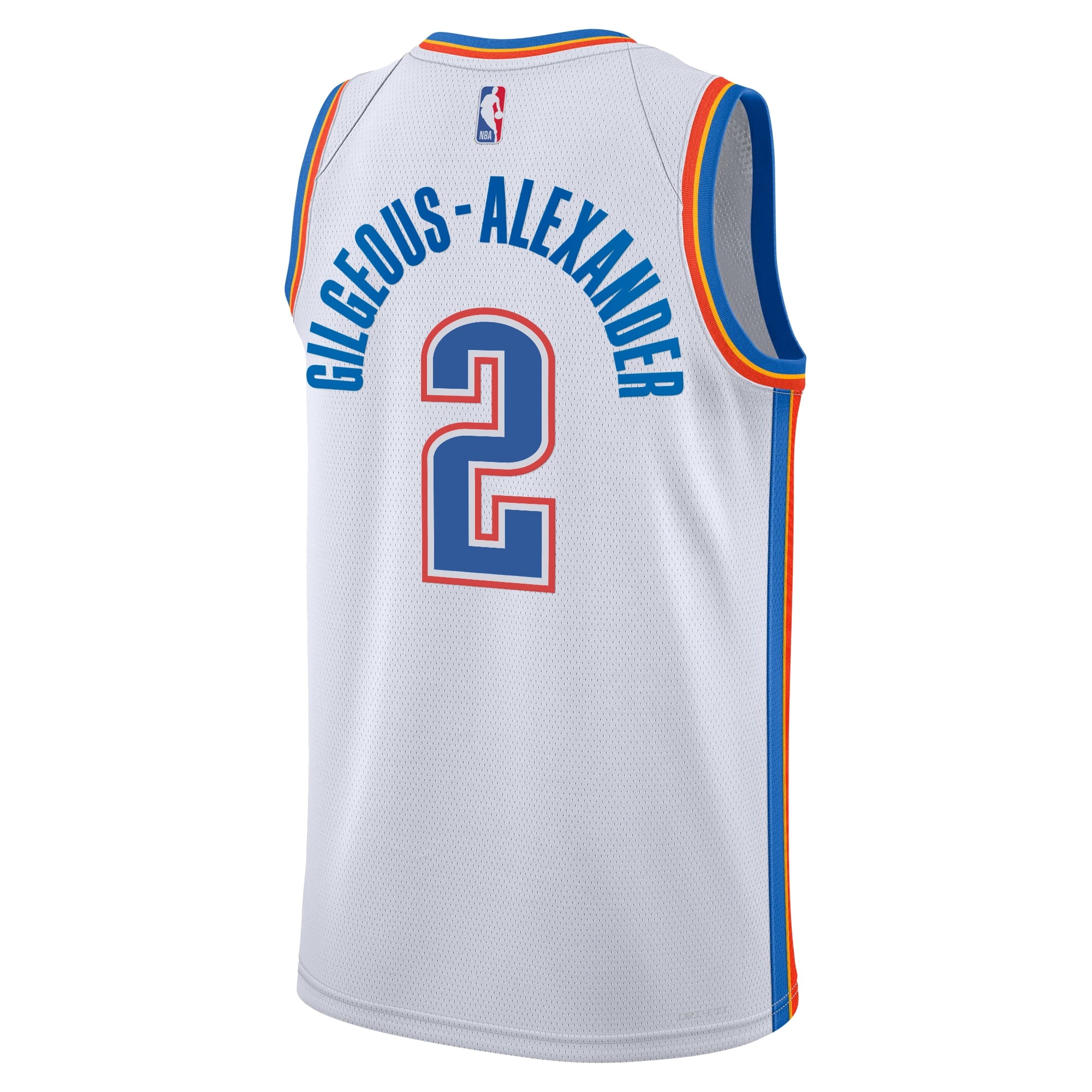 Oklahoma City Thunder Nike Association Edition Swingman Jersey - White - Shai Gilgeous-Alexander - Youth NBA Team Jersey Basketball Fan Apparel
