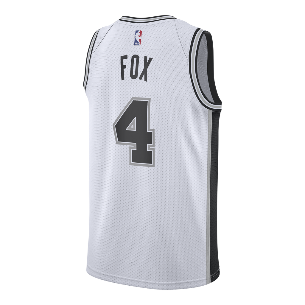 San Antonio Spurs Nike Association Edition Swingman Jersey - White - De'Aaron Fox - Youth NBA Team Jersey Basketball Fan Apparel
