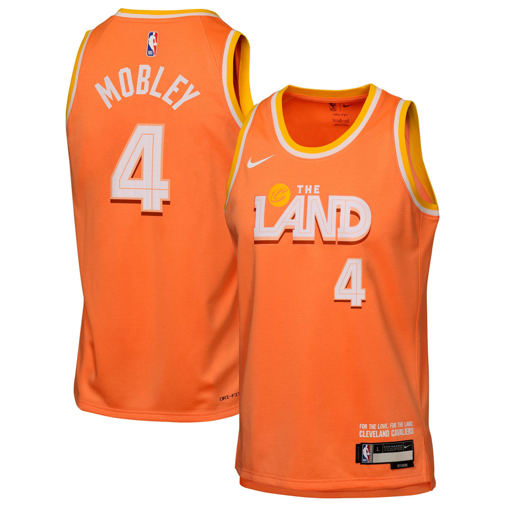 Cleveland Cavaliers Nike 2025/26 City Edition Swingman Jersey - Orange - Evan Mobley - Youth NBA Team Jersey Basketball Fan Apparel