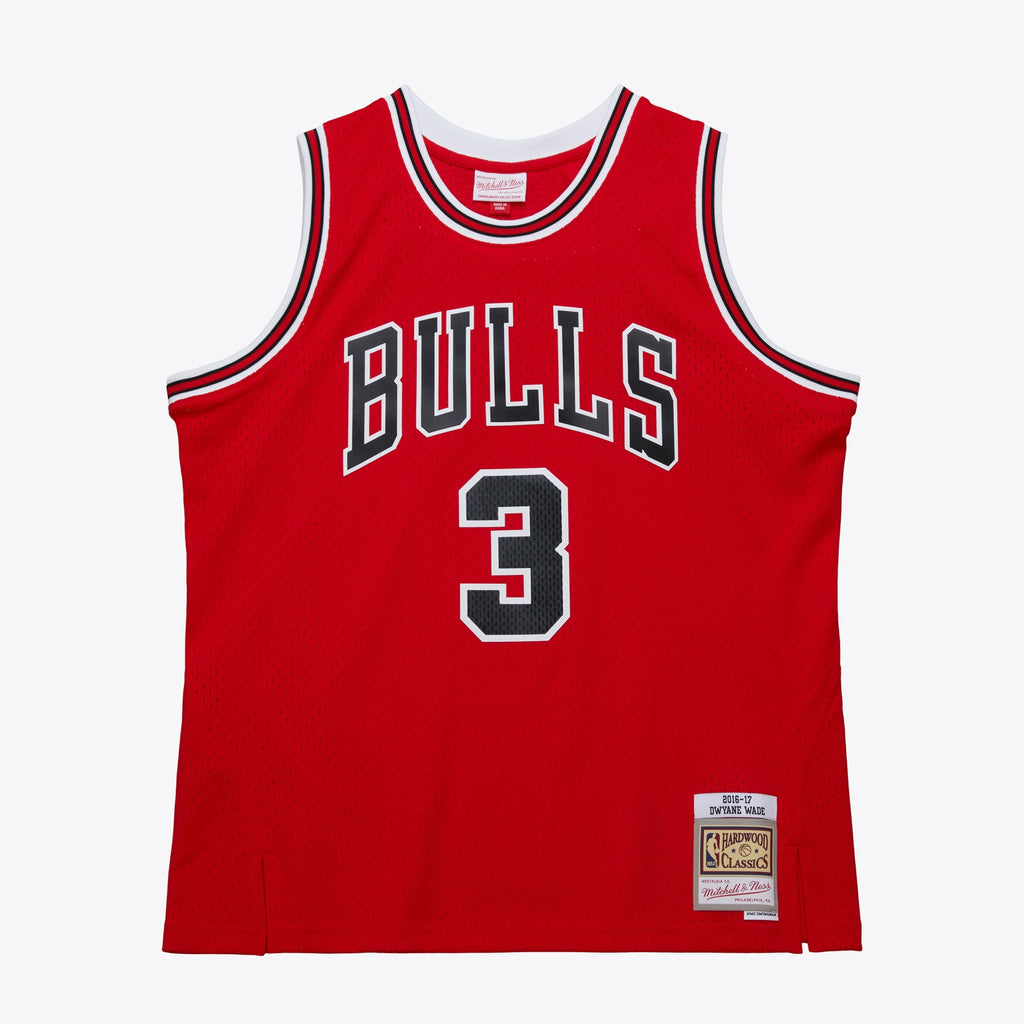 Chicago Bulls Mitchell & Ness Dark Jersey Dwyane Wade 2016 NBA Team Jersey Basketball Fan Apparel