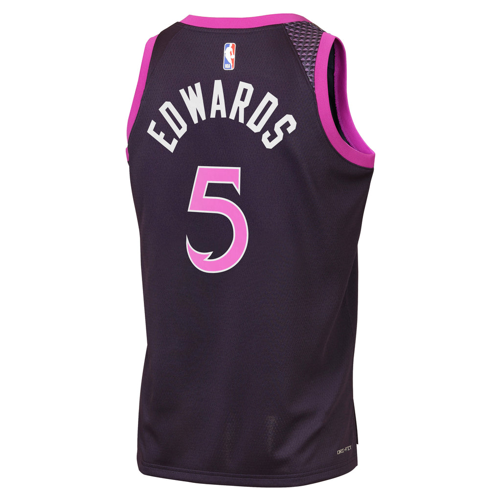 Minnesota Timberwolves Nike 2025/26 City Edition Swingman Jersey - Black - Anthony Edwards - Youth NBA Team Jersey Basketball Fan Apparel