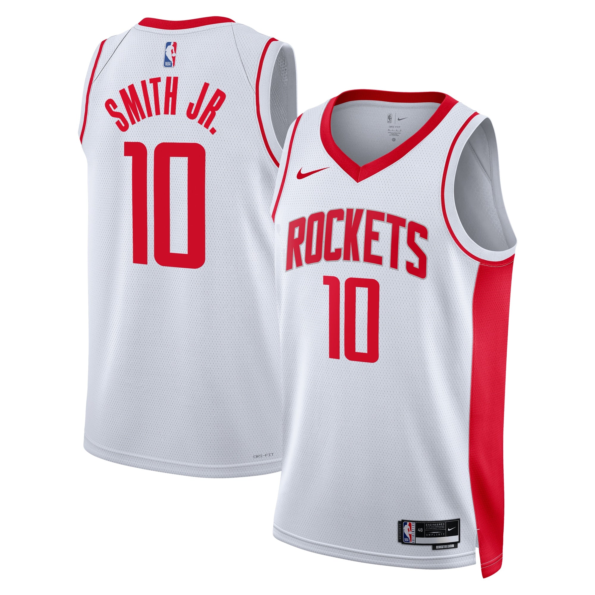 Houston Rockets Nike Association Edition Swingman Jersey - White - Jabari Smith Jr. - Unisex NBA Team Jersey Basketball Fan Apparel