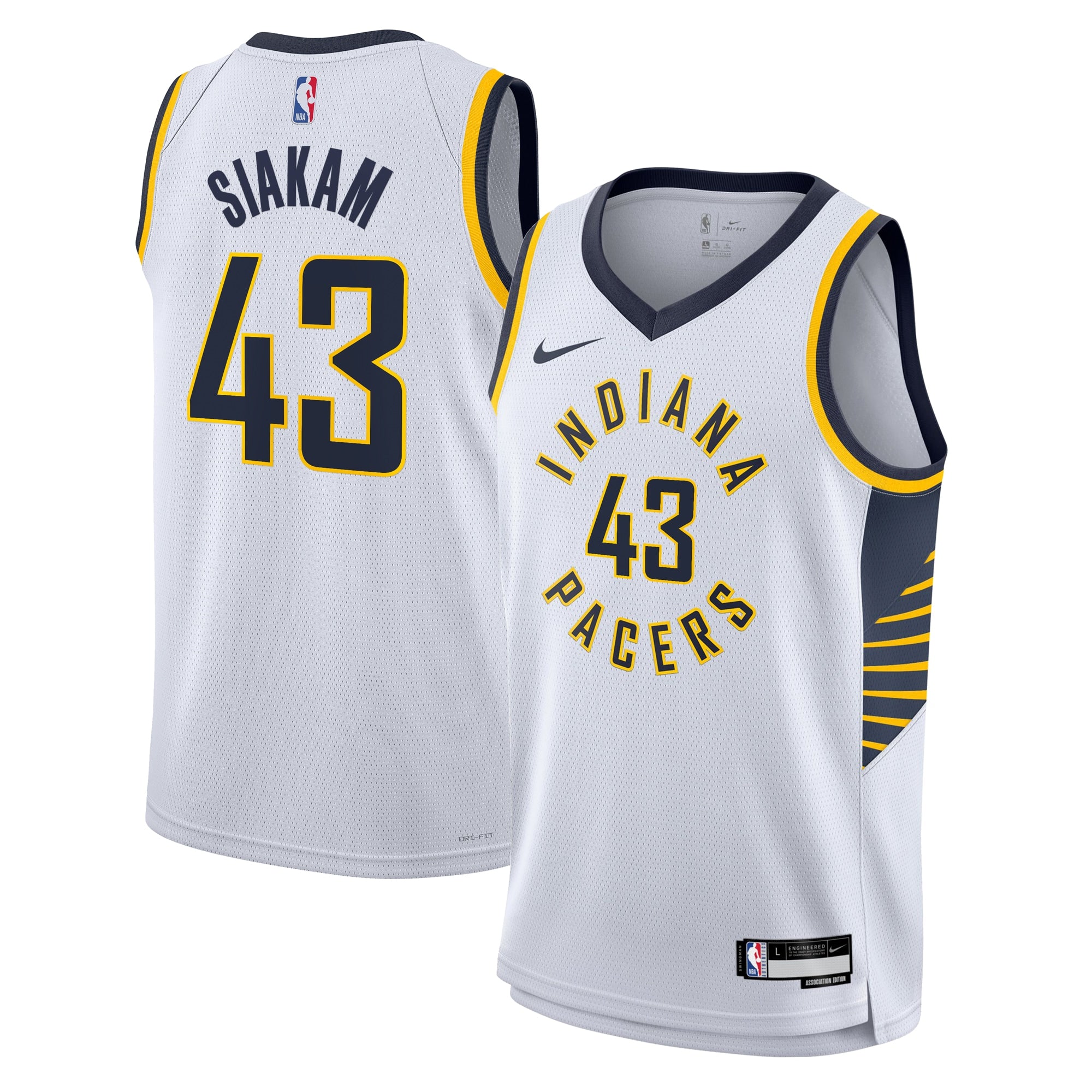 Indiana Pacers Nike Association Edition Swingman Jersey - White - Pascal Siakam - Youth NBA Team Jersey Basketball Fan Apparel