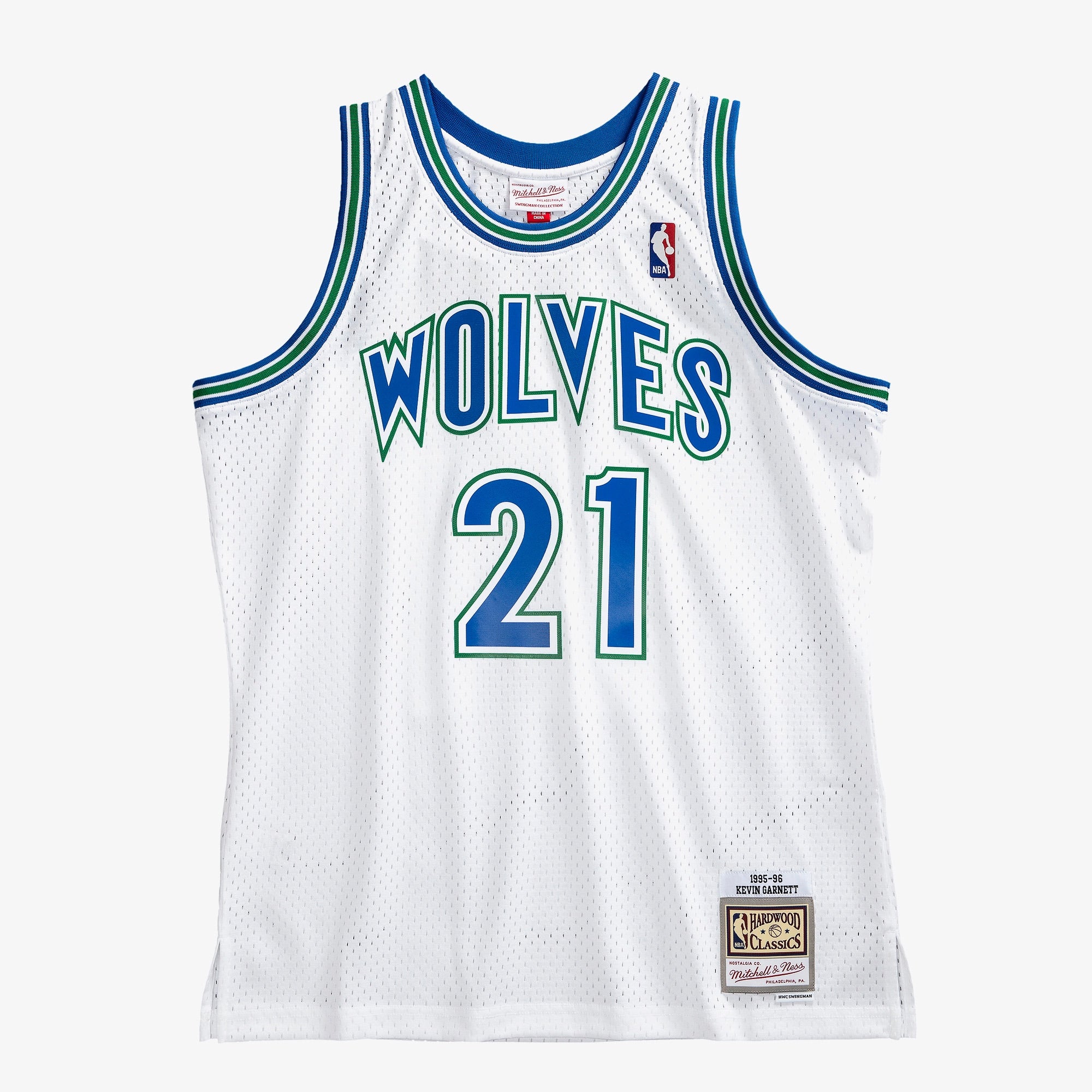 Minnesota Timberwolves Mitchell & Ness Kevin Garnett 1995 Swingman Authentic Jersey - White NBA Team Jersey Basketball Fan Apparel