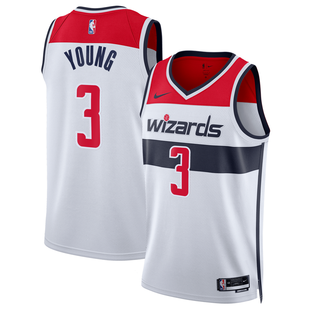 Washington Wizards Nike Association Edition Swingman Jersey - White - Trae Young - Unisex NBA Team Jersey Basketball Fan Apparel