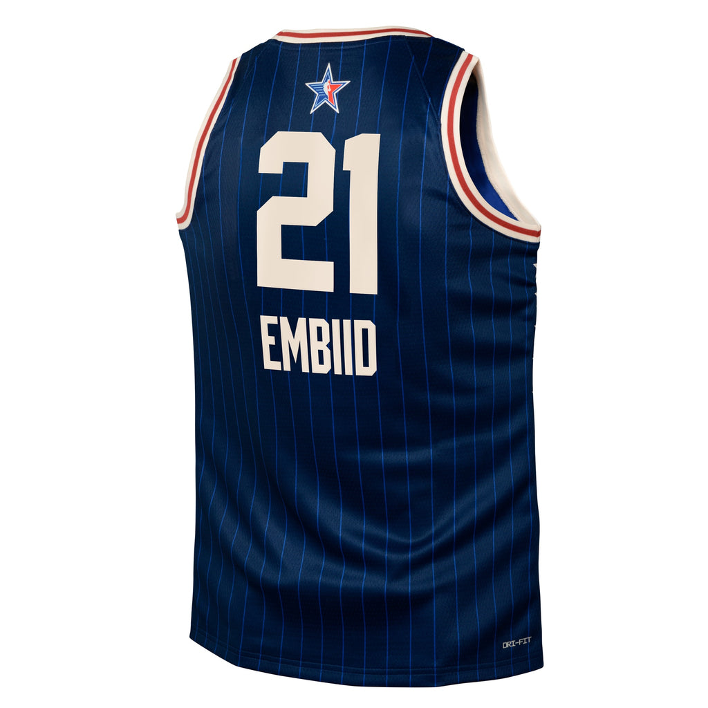 Eastern Conference Jordan Brand All-Star 2024 Swingman Jersey - Navy - Joel Embiid - Youth NBA Team Jersey Basketball Fan Apparel