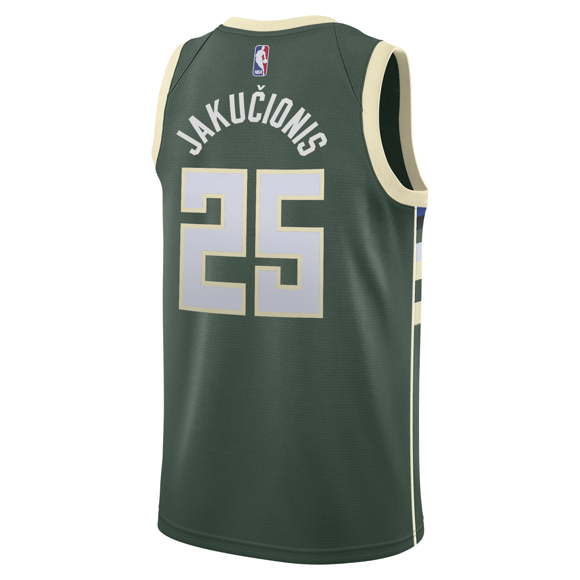 Milwaukee Bucks Nike Icon Edition Swingman Jersey - White - Kasparas Jakučionis - Youth NBA Team Jersey Basketball Fan Apparel