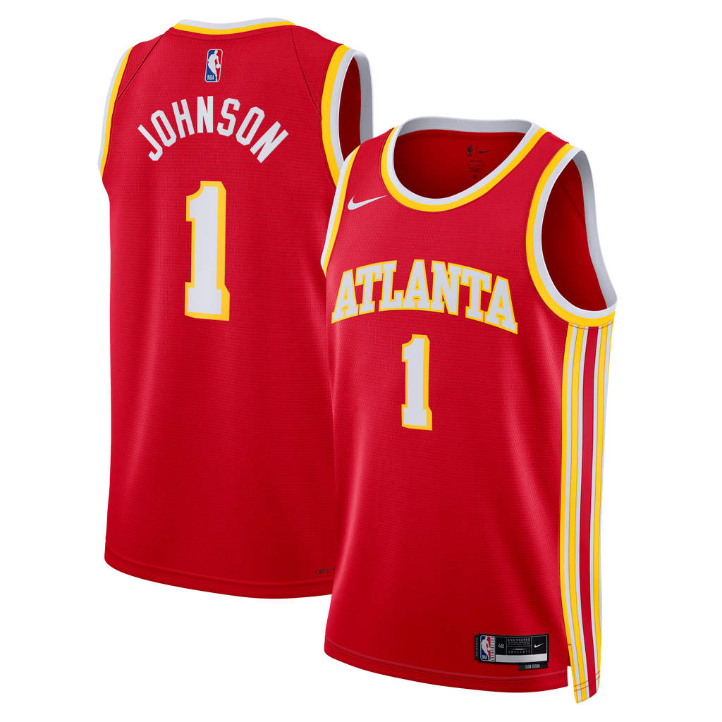 Atlanta Hawks Nike Icon Edition Swingman Jersey - Red - Jalen Johnson - Unisex NBA Team Jersey Basketball Fan Apparel