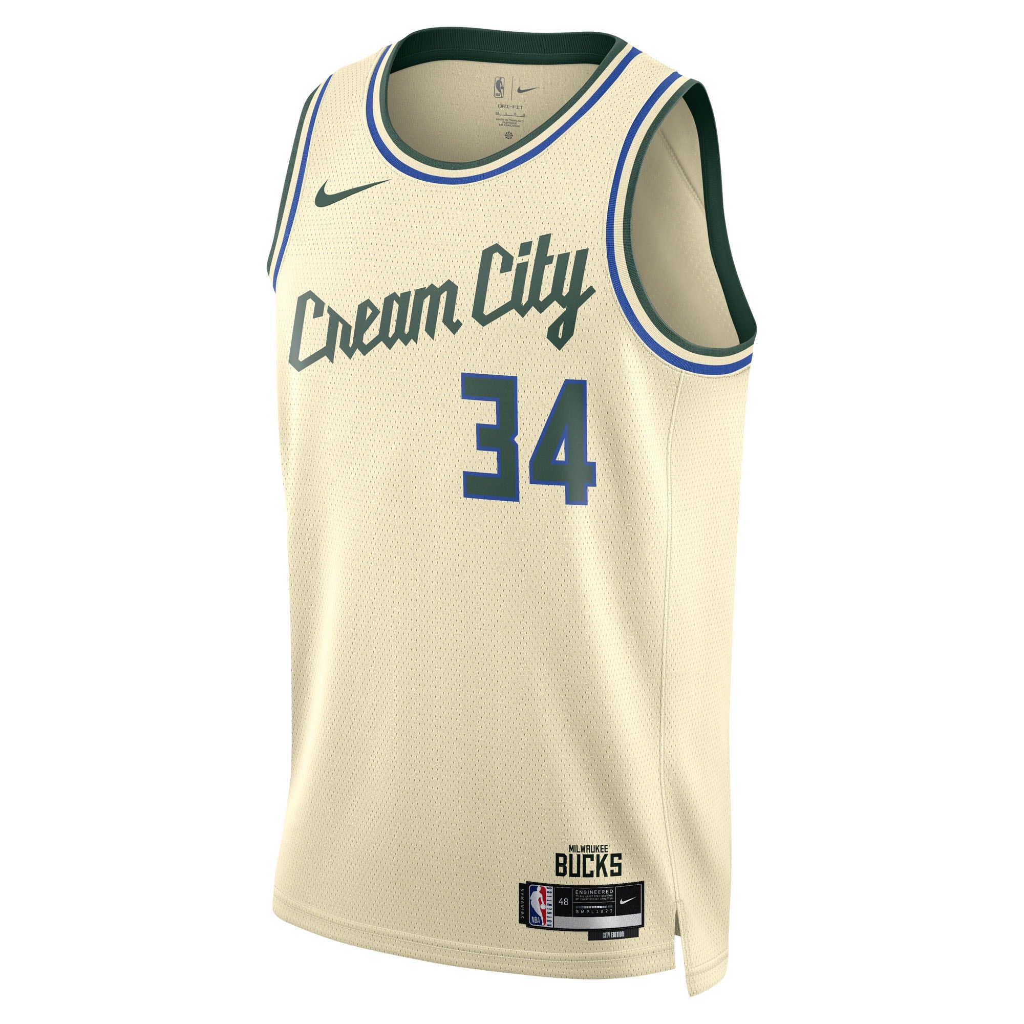 Milwaukee Bucks Nike 2025/26 City Edition Swingman Jersey - Cream - Giannis Antetokounmpo - Unisex NBA Team Jersey Basketball Fan Apparel