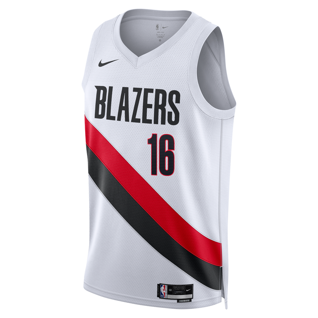 Portland Trail Blazers Nike Replica Association Edition Swingman Jersey - White - Yang Hansen - Unisex NBA Team Jersey Basketball Fan Apparel
