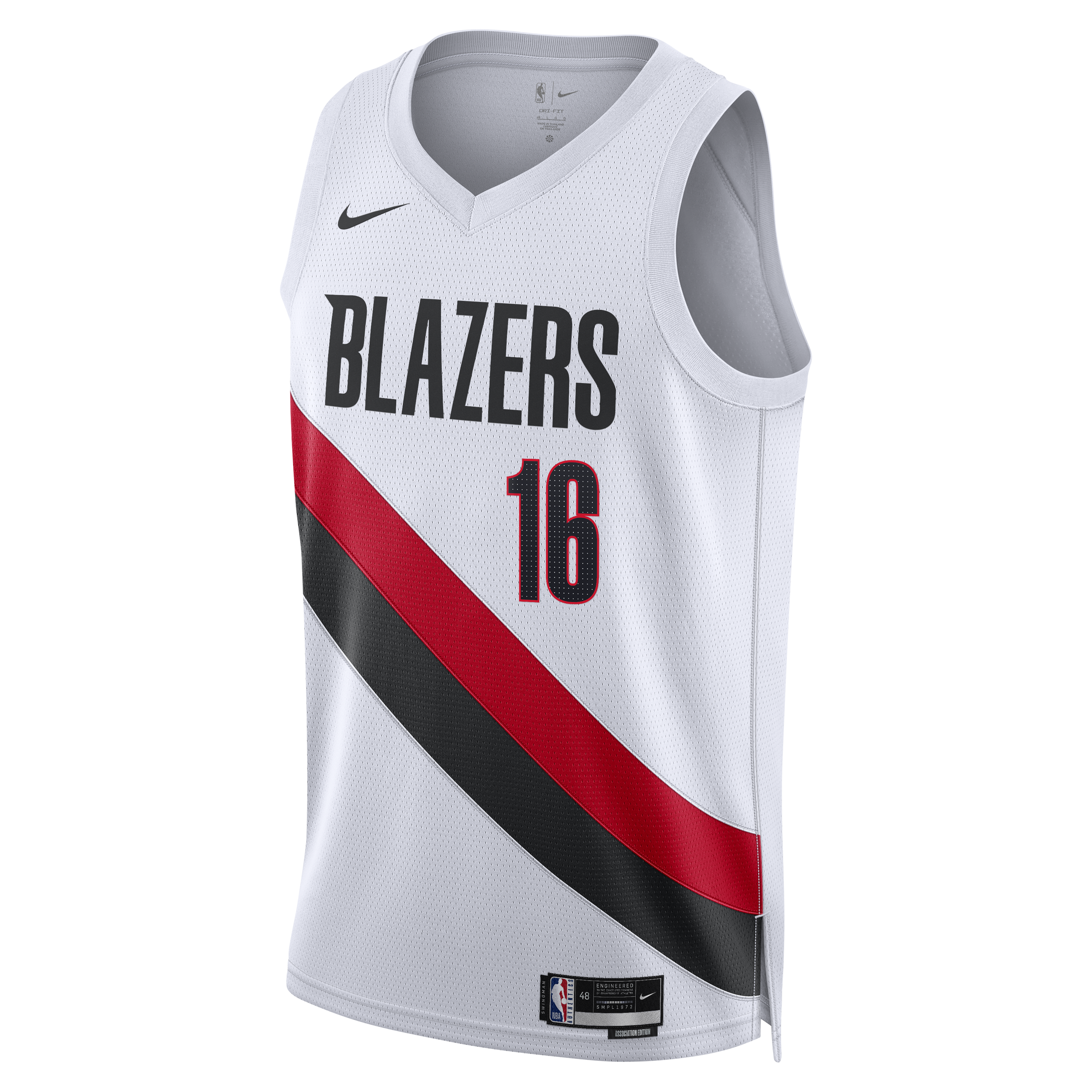 Portland Trail Blazers Nike Replica Association Edition Swingman Jersey - White - Yang Hansen - Unisex NBA Team Jersey Basketball Fan Apparel