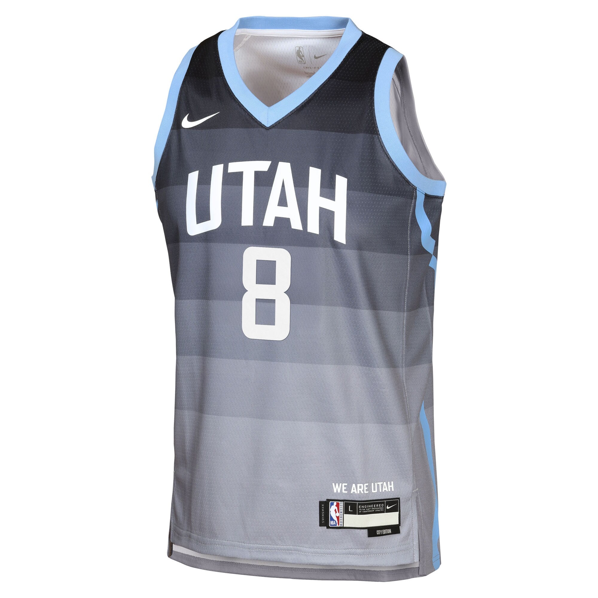 Utah Jazz Nike 2025/26 City Edition Swingman Jersey - Gray - Isaiah Collier - Youth NBA Team Jersey Basketball Fan Apparel