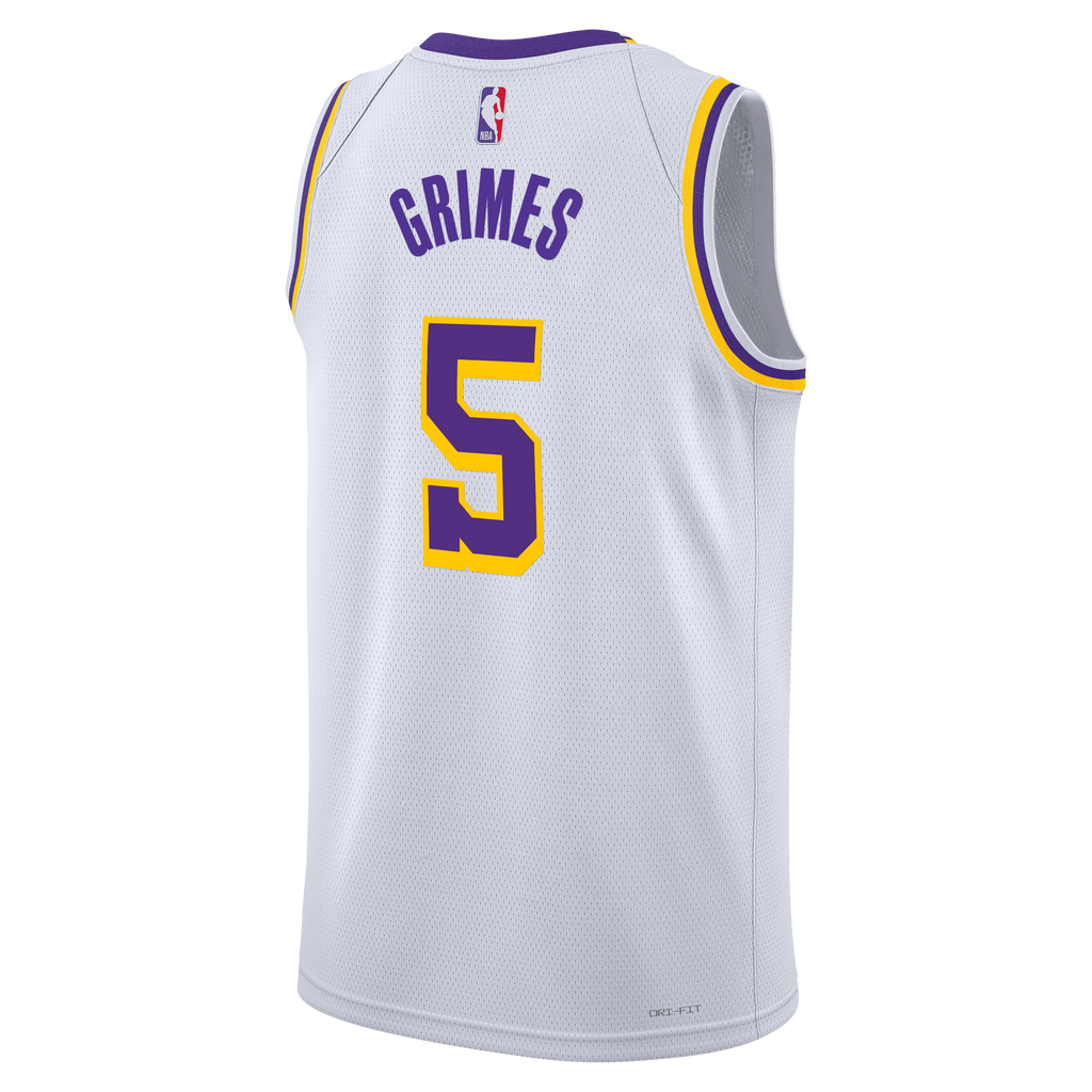 Los Angeles Lakers Nike Association Edition Swingman Jersey - White - Quentin Grimes - Unisex NBA Team Jersey Basketball Fan Apparel
