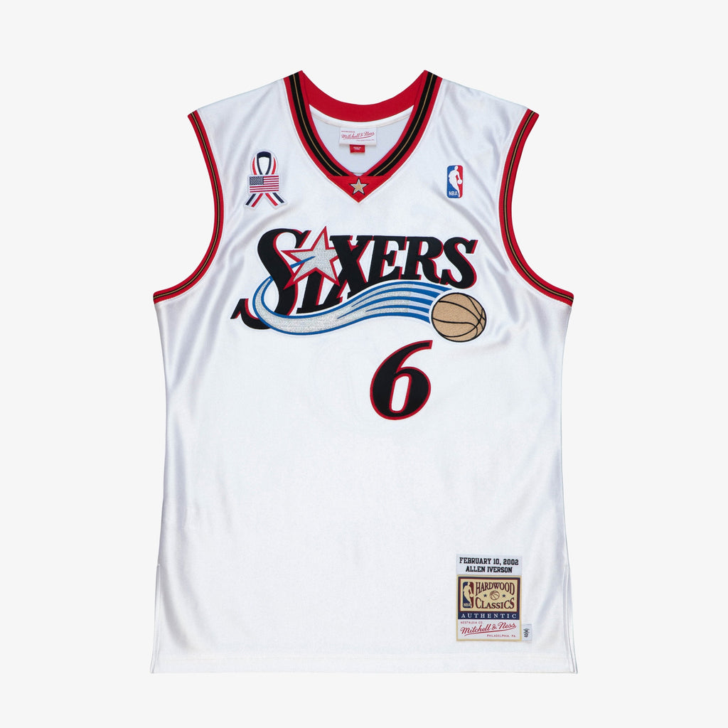 Philadelphia 76ers Mitchell & Ness Allen Iverson 2002 All-Star East Authentic Jersey - White NBA Team Jersey Basketball Fan Apparel