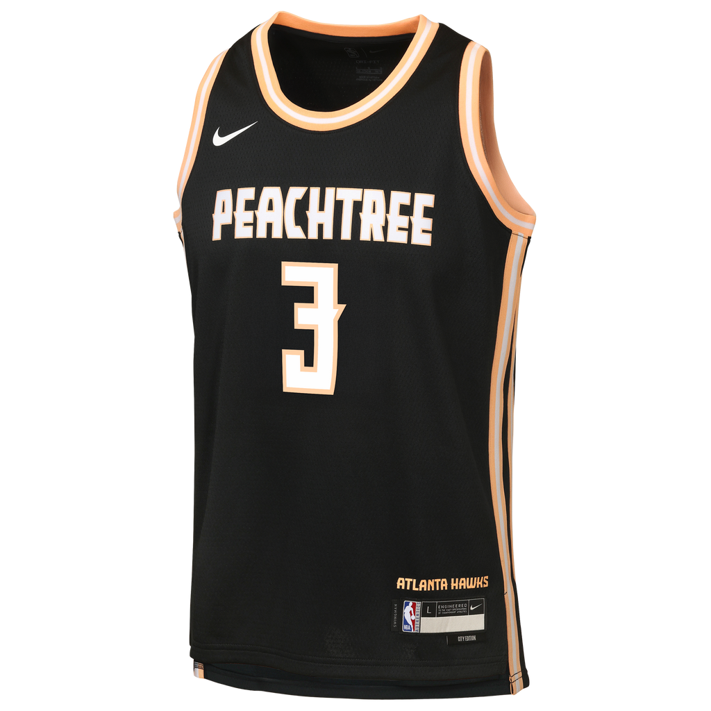 Nike Atlanta Hawks 2025/26 Nike City Edition Swingman Jersey - Black - CJ McCollum - Youth NBA Team Jersey Basketball Fan Apparel