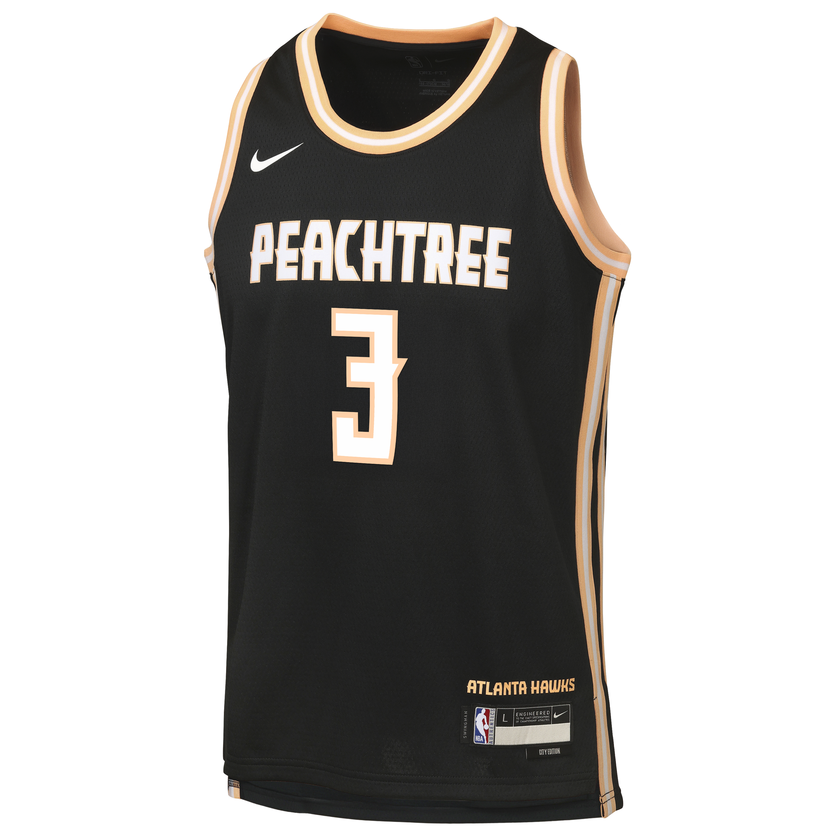 Nike Atlanta Hawks 2025/26 Nike City Edition Swingman Jersey - Black - CJ McCollum - Youth NBA Team Jersey Basketball Fan Apparel