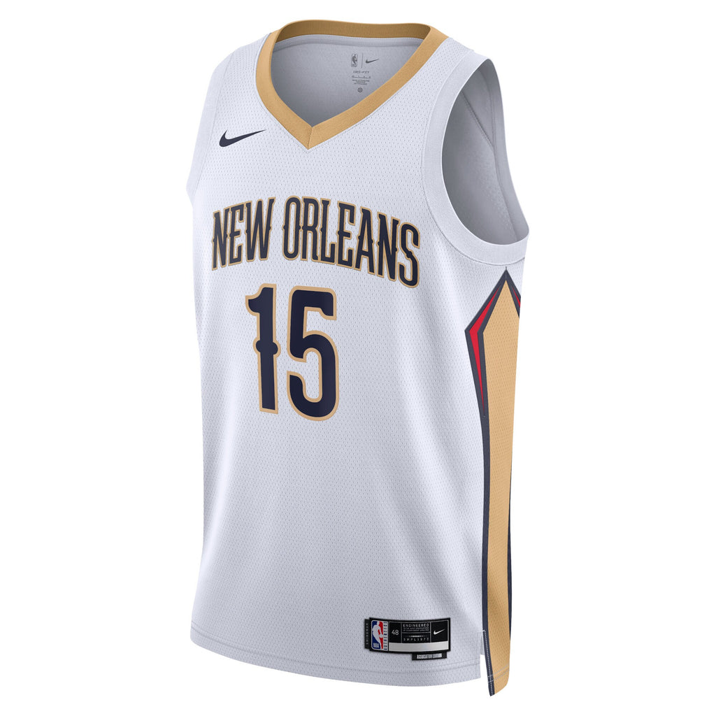 New Orleans Pelicans Nike Association Edition Swingman Jersey - White - Jose Alvarado - Unisex NBA Team Jersey Basketball Fan Apparel