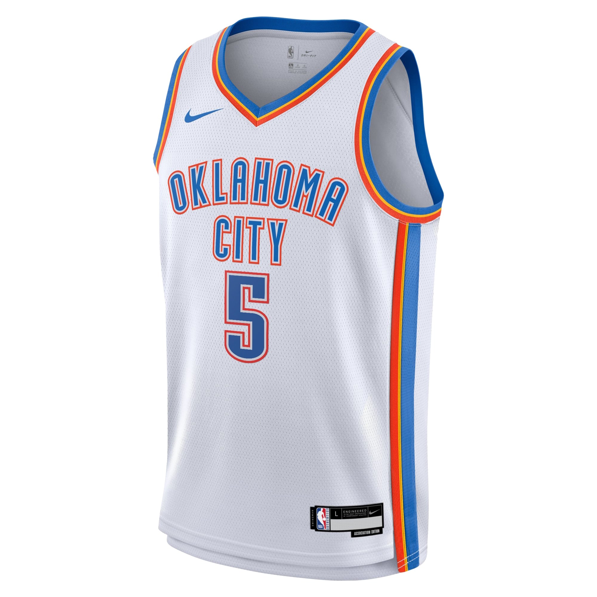 Oklahoma City Thunder Nike Association Edition Swingman Jersey - White - Luguentz Dort - Youth NBA Team Jersey Basketball Fan Apparel