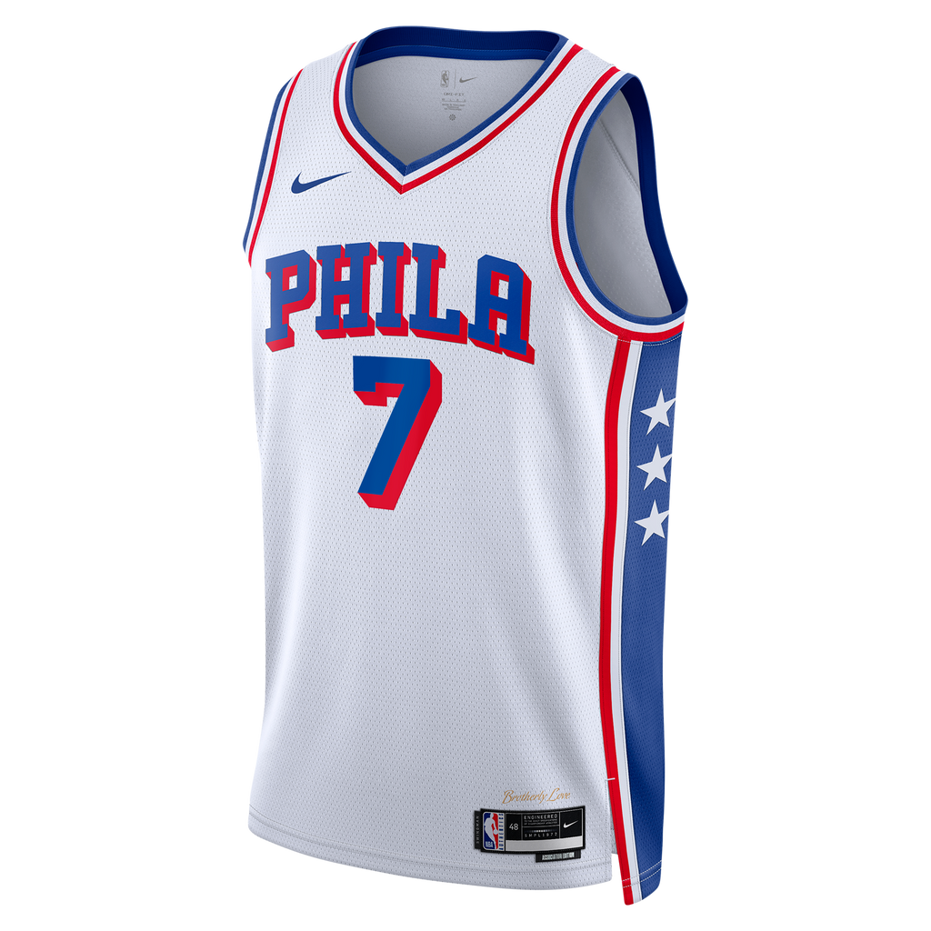 Philadelphia 76ers Nike Association Edition Swingman Jersey - White - Jaylen Brown - Unisex NBA Team Jersey Basketball Fan Apparel