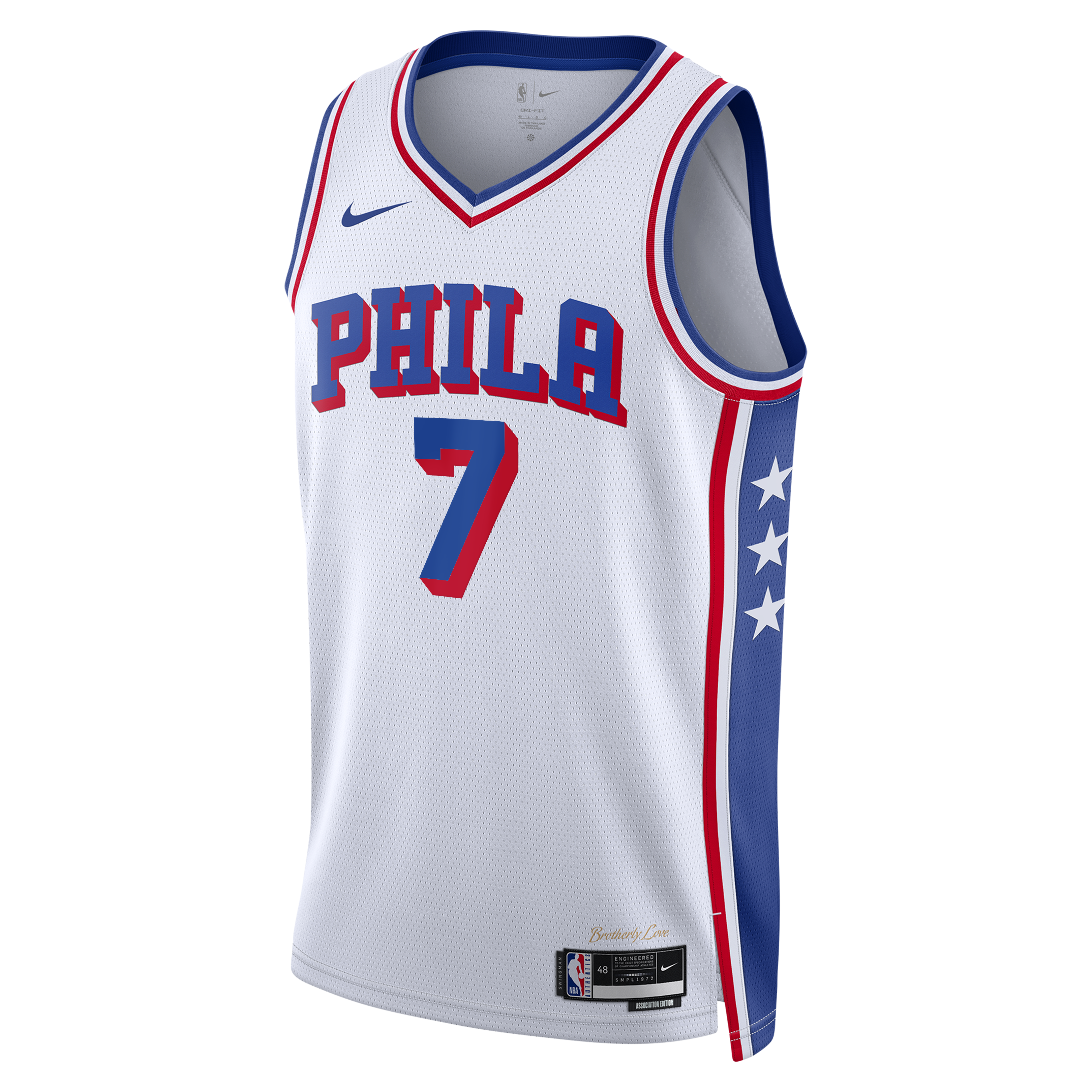 Philadelphia 76ers Nike Association Edition Swingman Jersey - White - Jaylen Brown - Unisex NBA Team Jersey Basketball Fan Apparel