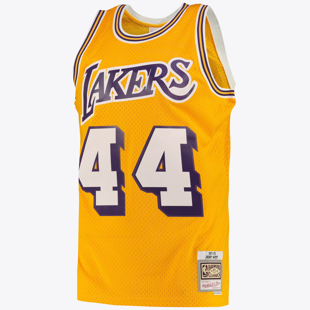 Los Angeles Lakers Mitchell & Ness Jerry West Road Swingman Jersey - Light Gold - Men's NBA Team Jersey Basketball Fan Apparel
