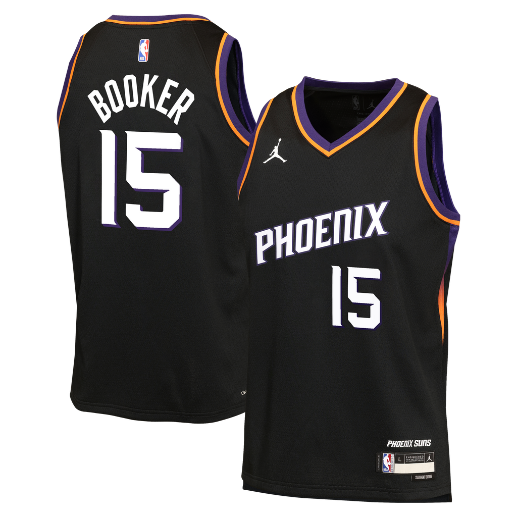 Phoenix Suns Jordan Brand Statement Edition Jersey - Black - Devin Booker - Youth NBA Team Jersey Basketball Fan Apparel