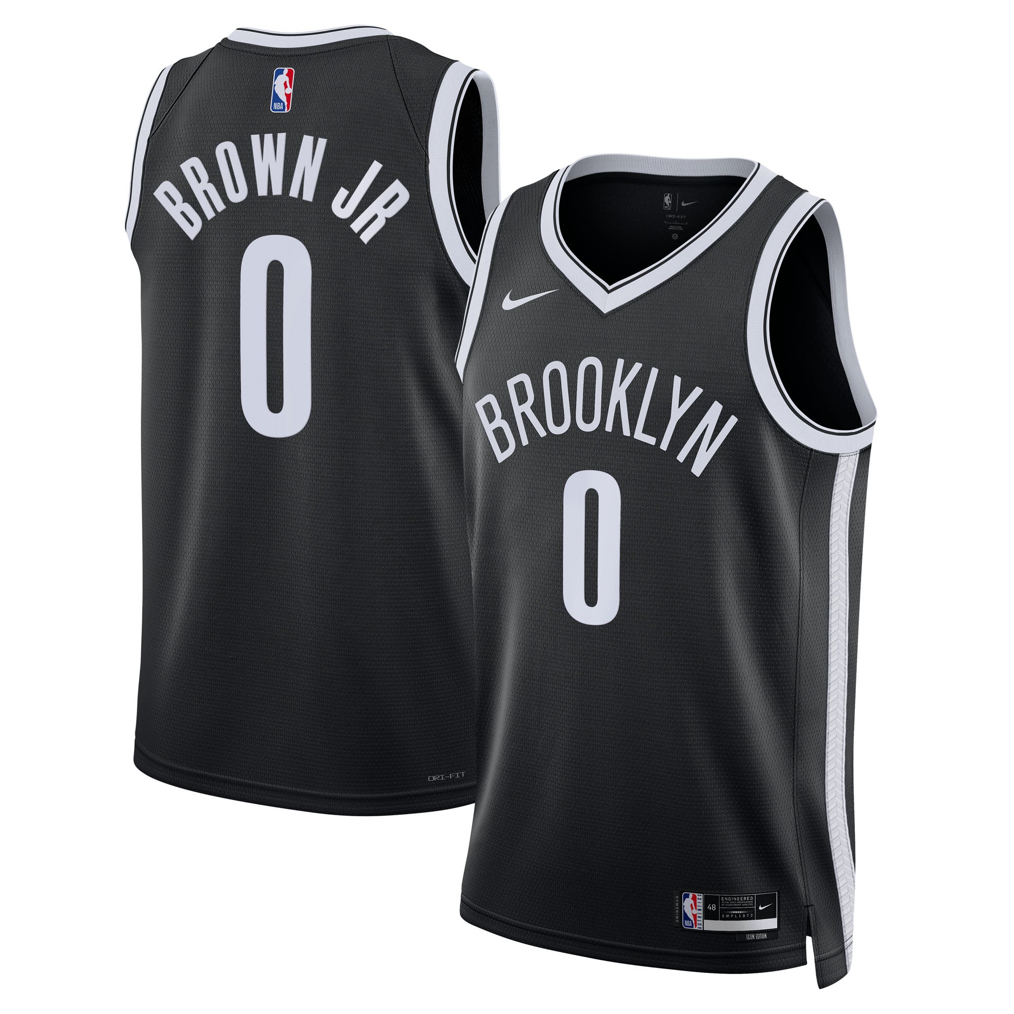 Brooklyn Nets Nike Icon Swingman Jersey - Black - Mikel Brown Jr. - Unisex NBA Team Jersey Basketball Fan Apparel