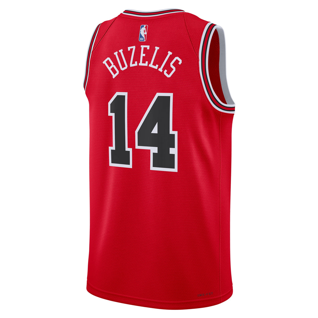Chicago Bulls Nike Icon Swingman Jersey - Red - Matas Buzelis - Unisex NBA Team Jersey Basketball Fan Apparel