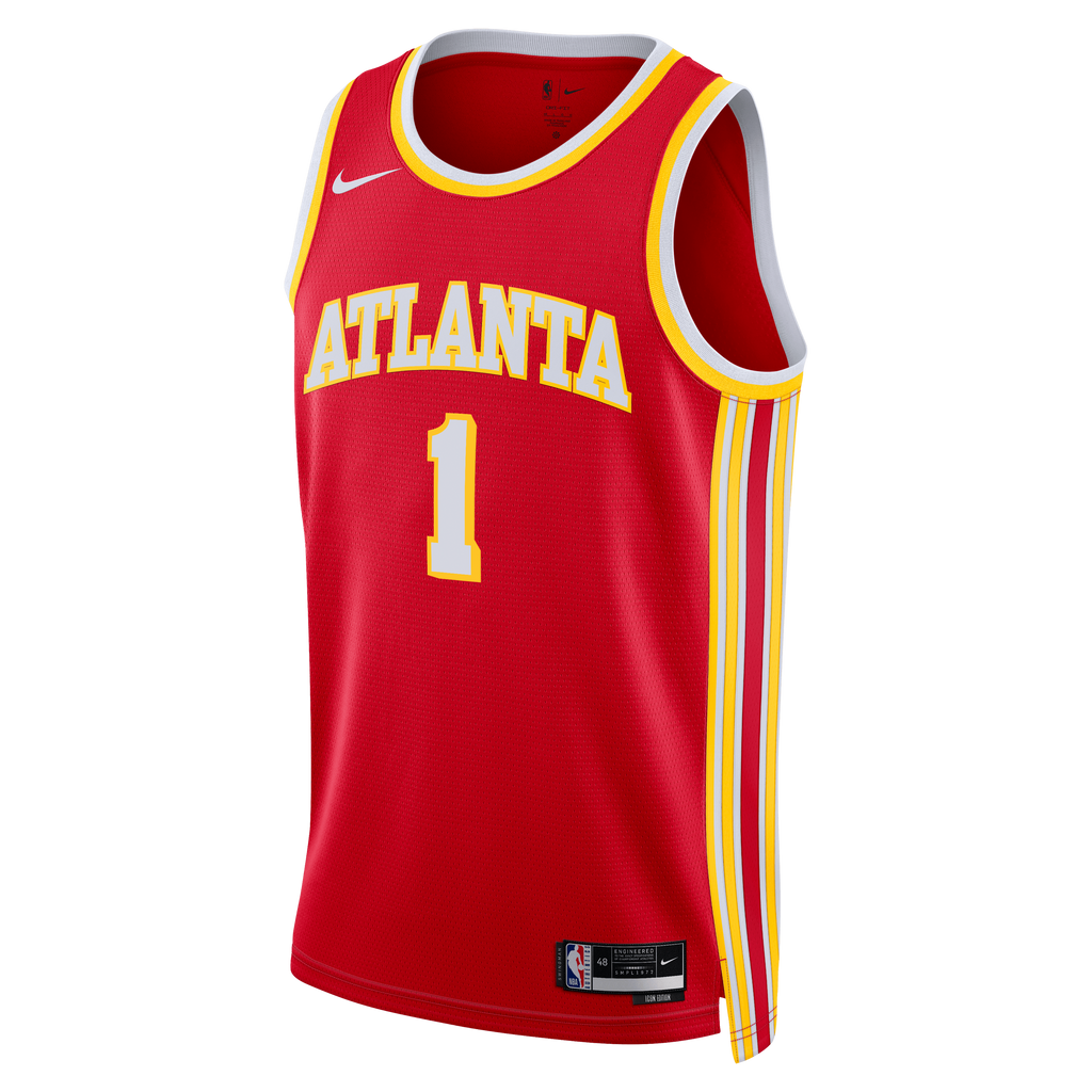 Atlanta Hawks Nike Icon Edition Swingman Jersey - Red - Jalen Johnson - Unisex NBA Team Jersey Basketball Fan Apparel