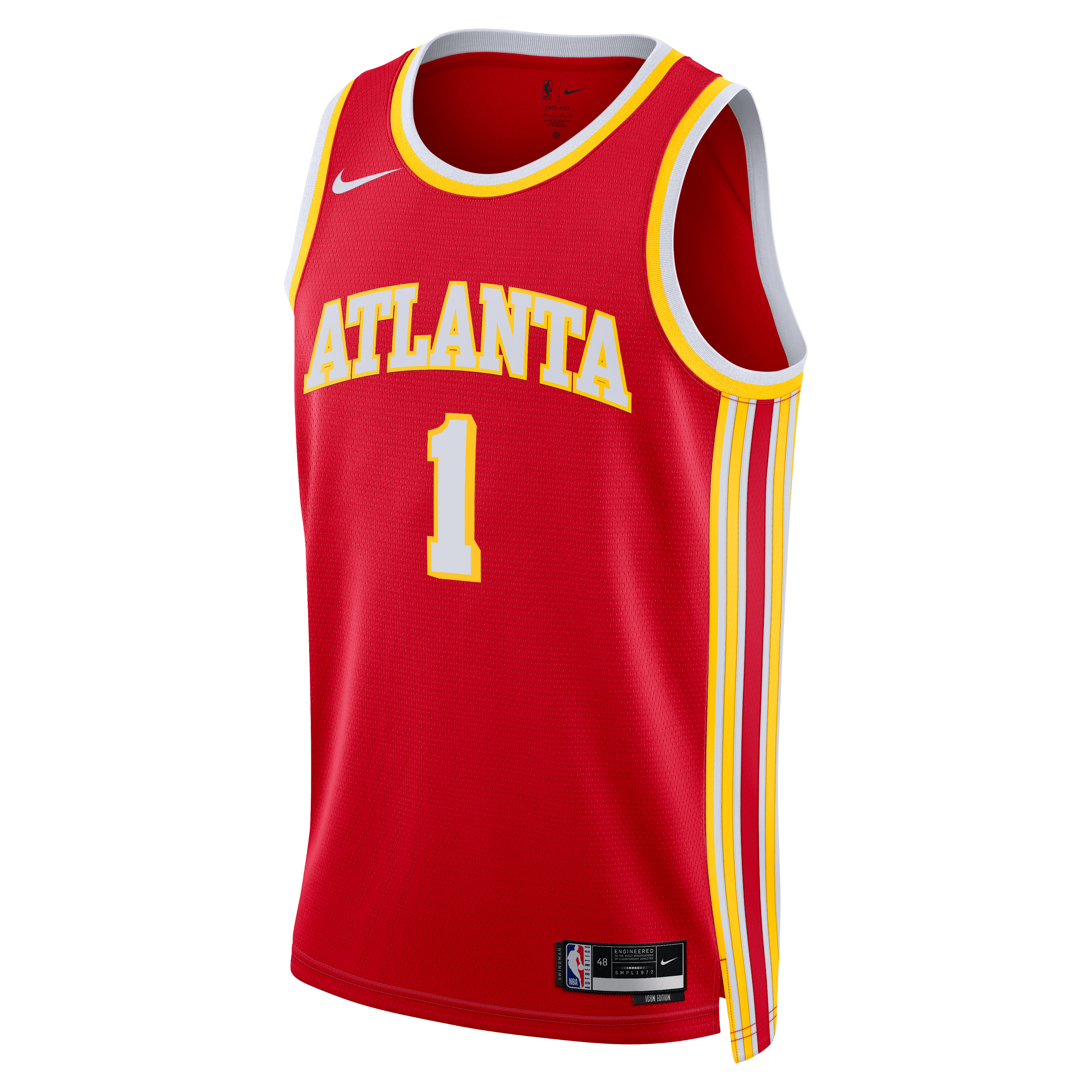 Atlanta Hawks Nike Icon Edition Swingman Jersey - Red - Jalen Johnson - Unisex NBA Team Jersey Basketball Fan Apparel