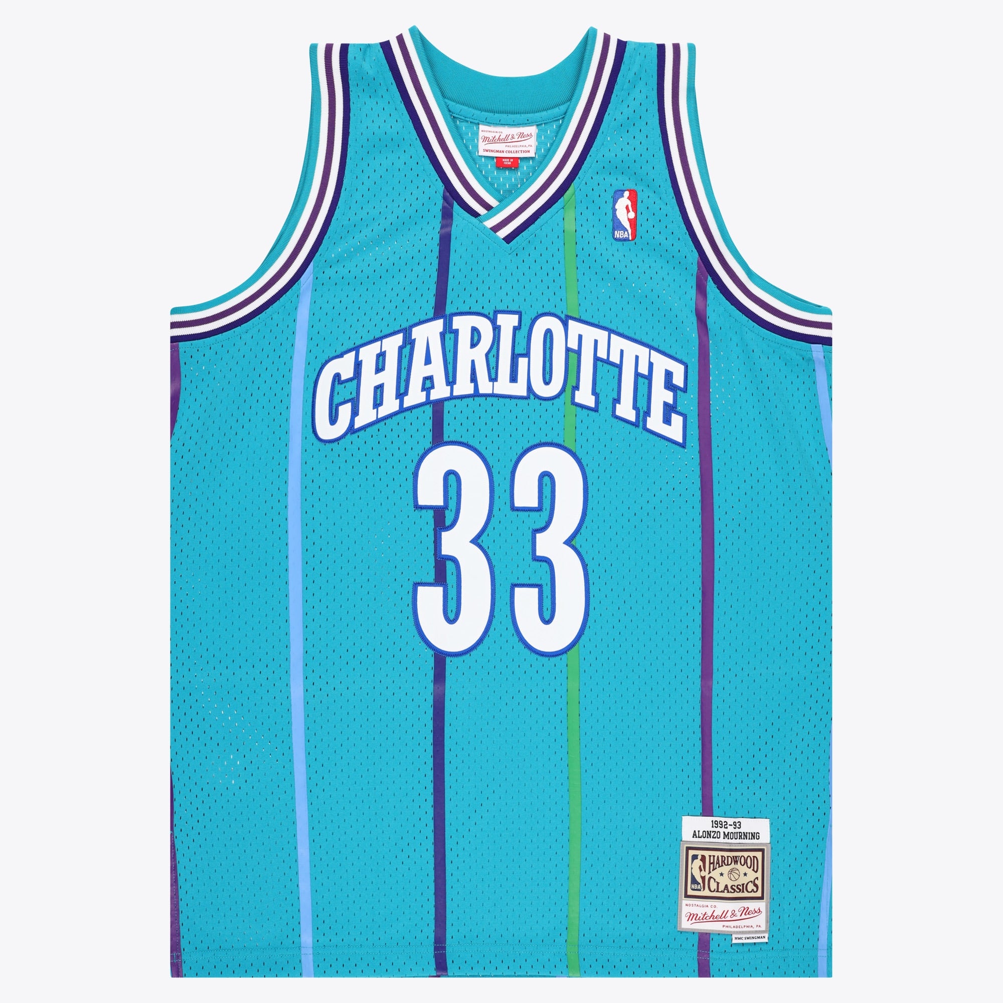 Charlotte Hornets NBA Mitchell & Ness Swingman Jersey - Alonzo Mourning NBA Team Jersey Basketball Fan Apparel