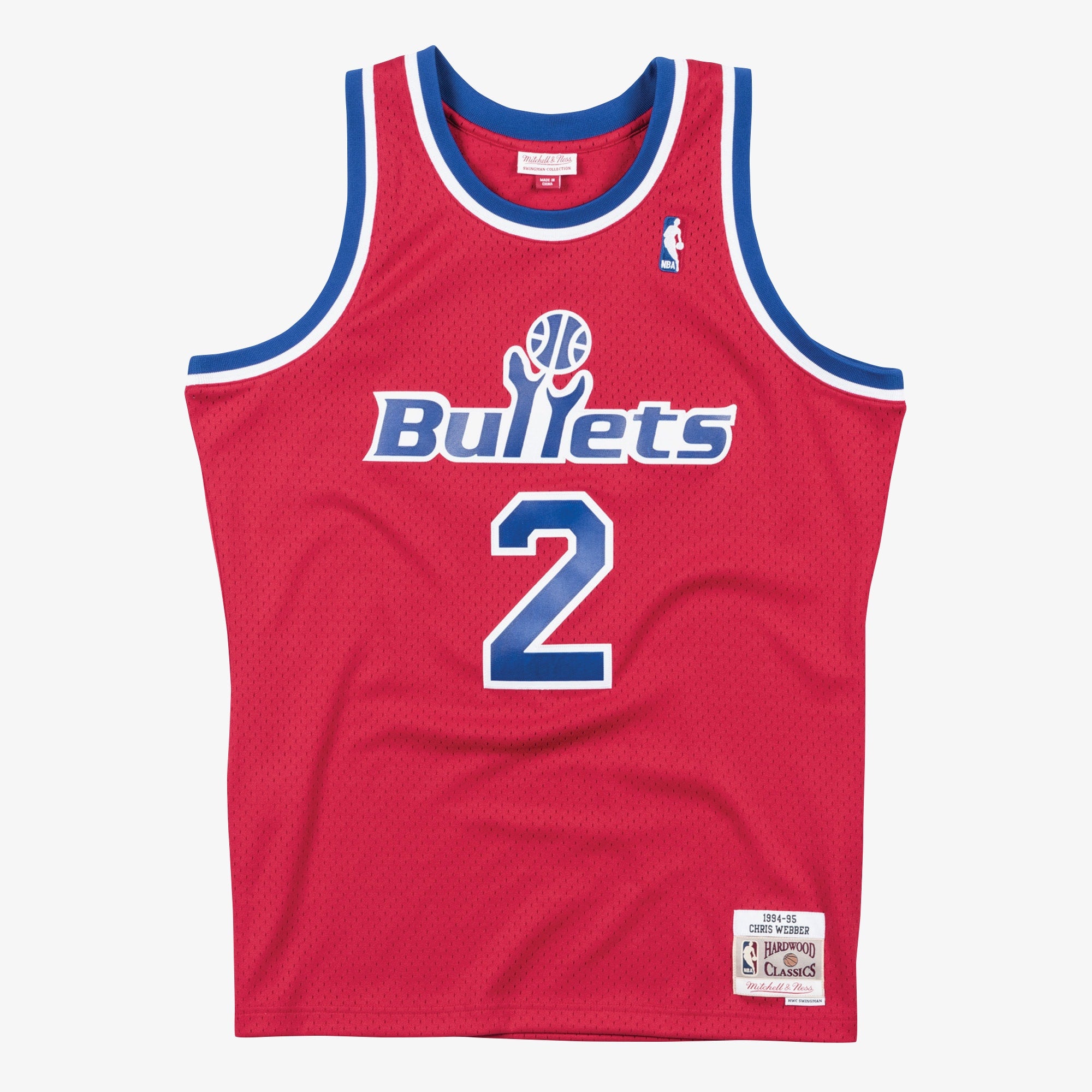 Washington Bullets Mitchell & Ness Chris Webber 1994 Swingman Road Authentic Jersey - Scarlet NBA Team Jersey Basketball Fan Apparel