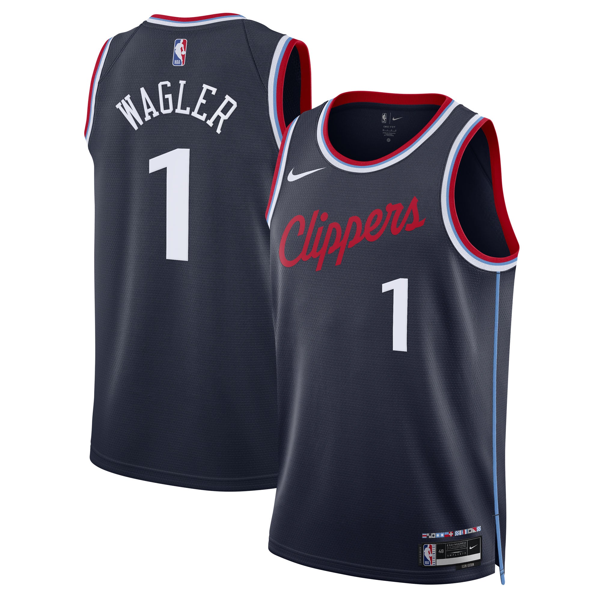 LA Clippers Nike Replica Icon Swingman Jersey - Navy - Keaton Wagler - Unisex NBA Team Jersey Basketball Fan Apparel