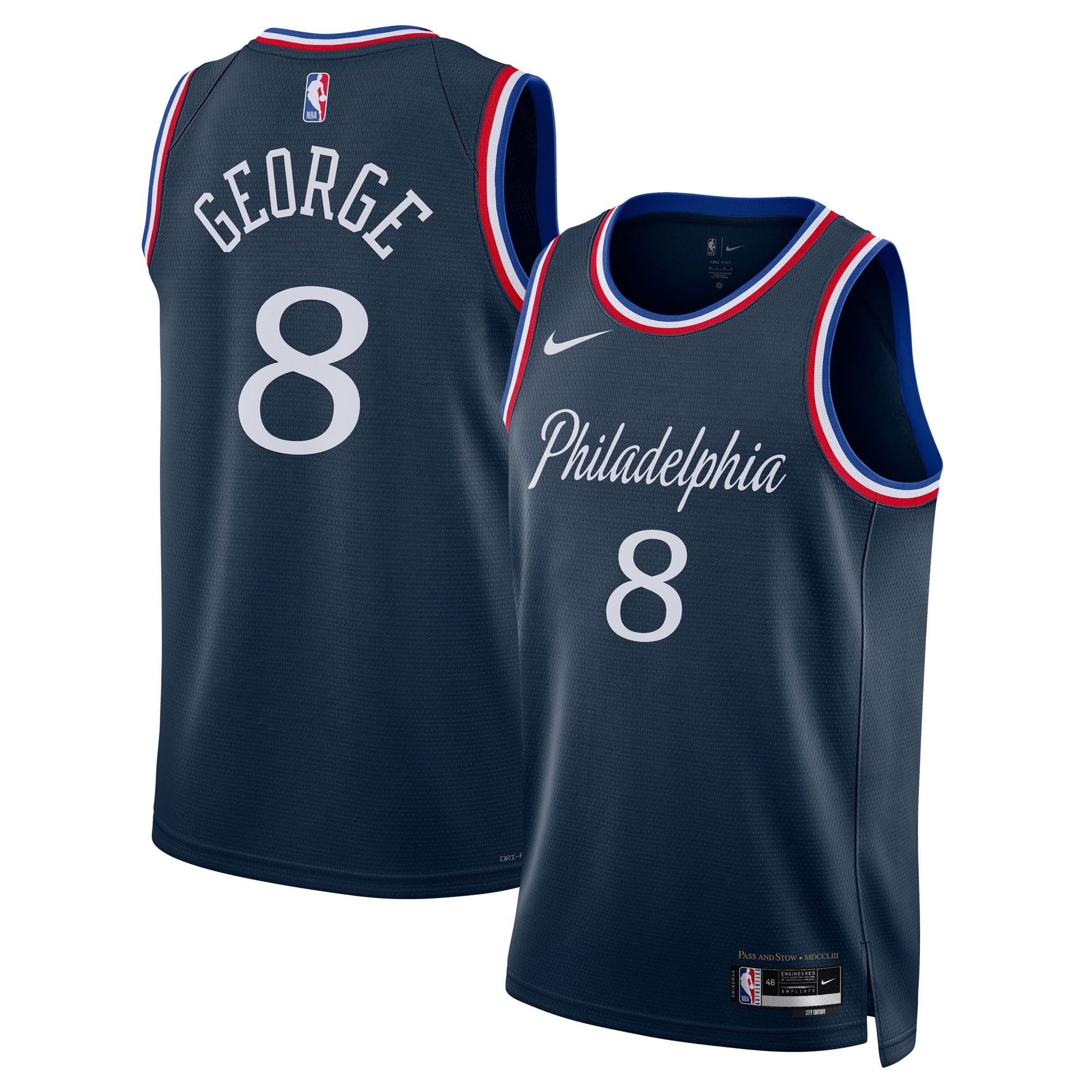 Philadelphia 76ers Nike 2025/26 City Edition Swingman Jersey - Navy - Paul George - Unisex NBA Team Jersey Basketball Fan Apparel