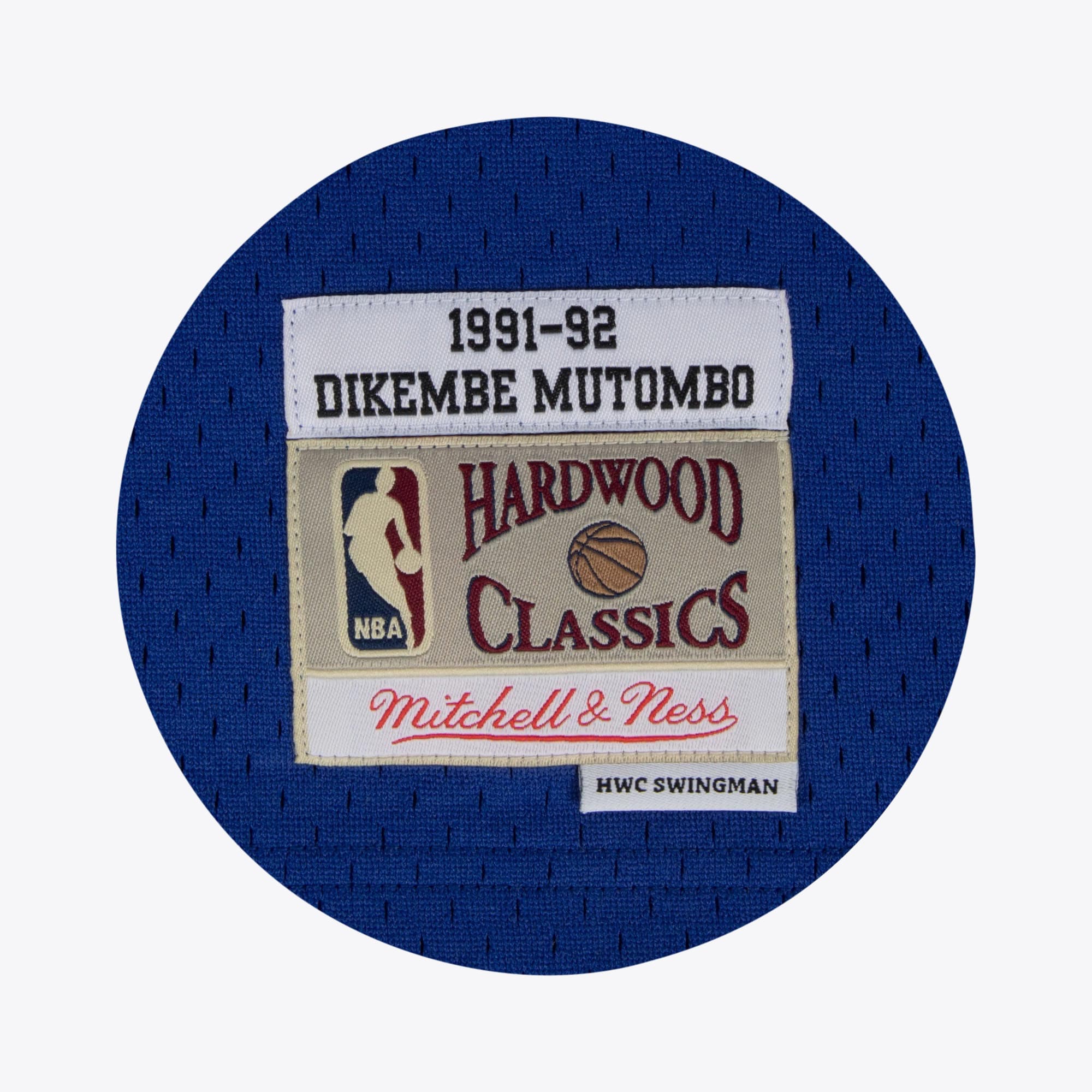 Denver Nuggets Mitchell & Ness Dikembe Mutombo 1991 Hardwood Classics Home Swingman Jersey - White - Men's NBA Team Jersey Basketball Fan Apparel