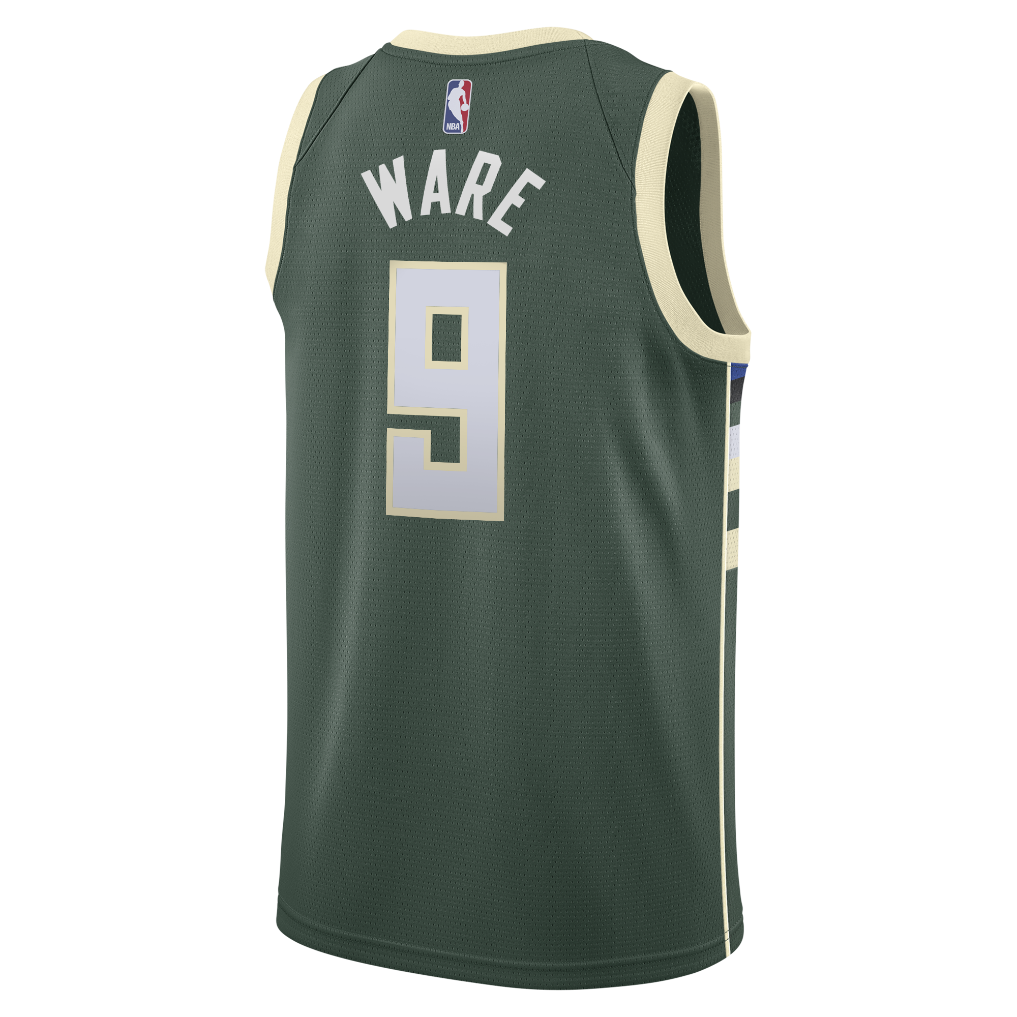 Milwaukee Bucks Nike Icon Edition Swingman Jersey - White - Kel'el Ware - Youth NBA Team Jersey Basketball Fan Apparel