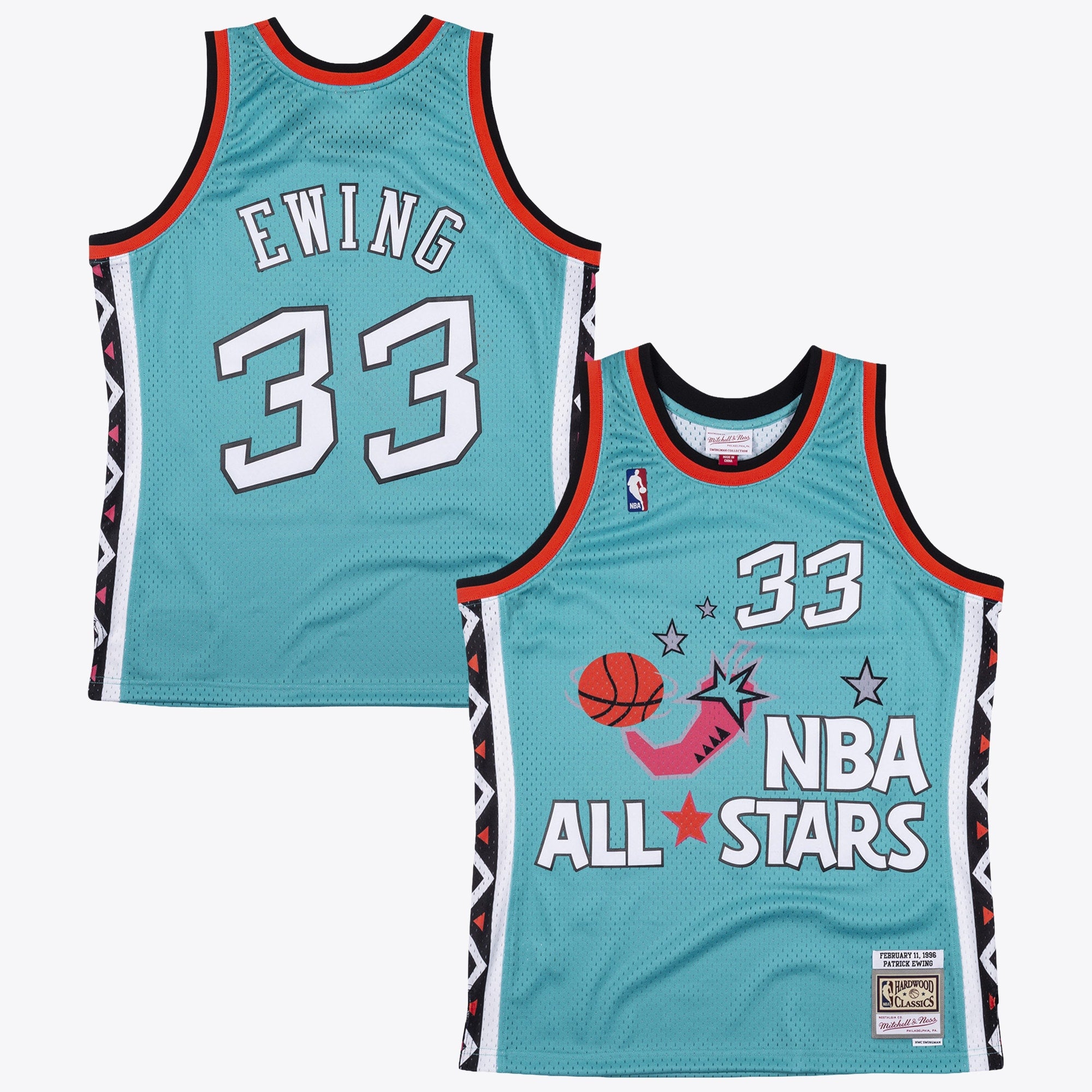 NBA Mitchell & Ness Patrick Ewing 1996 All-Star Swingman Authentic Jersey - Teal NBA Team Jersey Basketball Fan Apparel