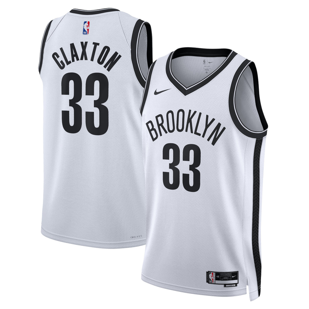 Brooklyn Nets Nike Association Edition Swingman Jersey - White - Nic Claxton - Unisex NBA Team Jersey Basketball Fan Apparel