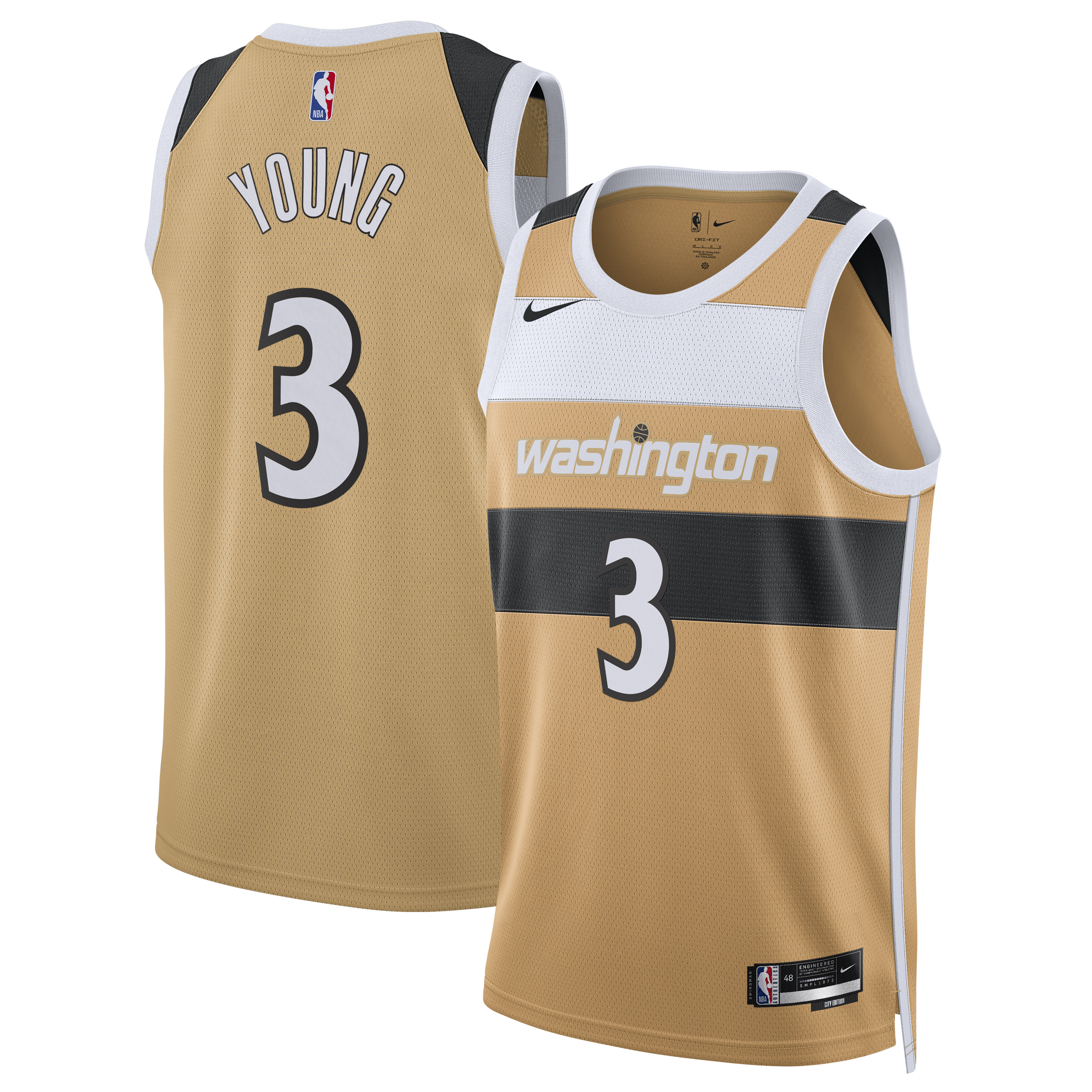 Washington Wizards 2025/26 Nike City Edition Swingman Jersey - Tan - Trae Young - Unisex NBA Team Jersey Basketball Fan Apparel