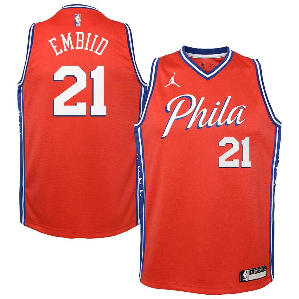 Philadelphia 76ers NBA Statement Swingman Jersey - Joel Embiid - Youth NBA Team Jersey Basketball Fan Apparel