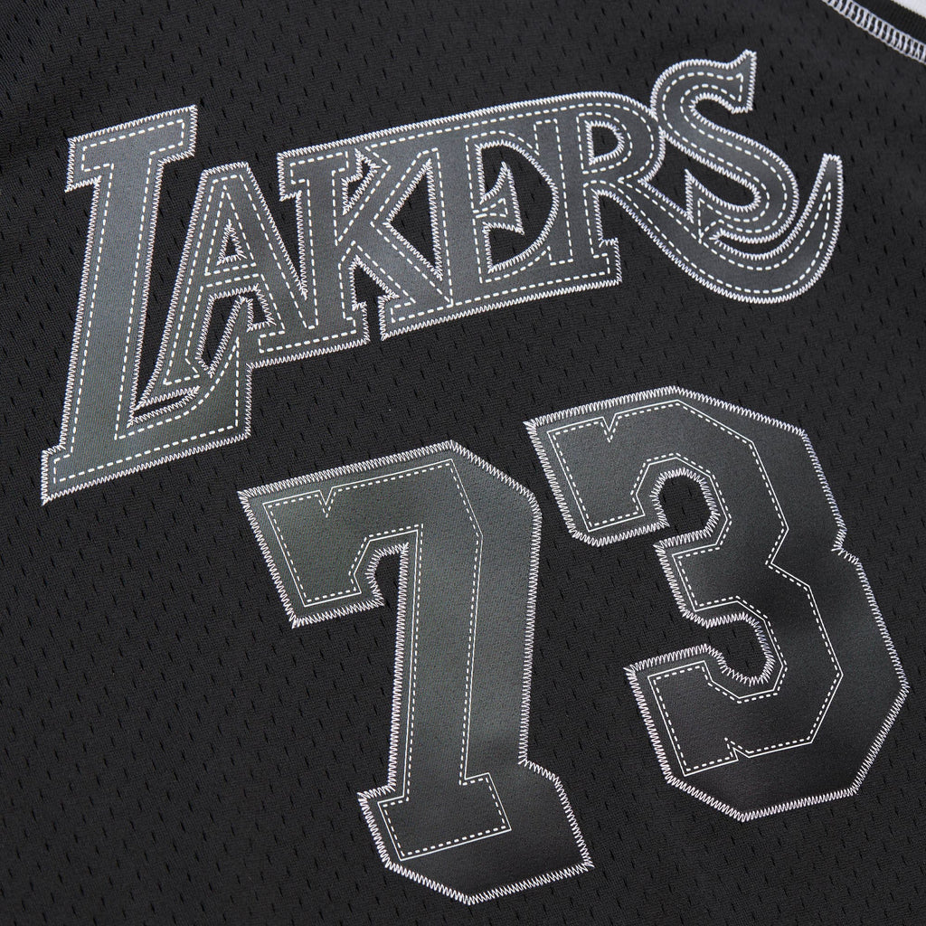 Los Angeles Lakers Mitchell & Ness Dennis Rodman 1998 Contrast 2K Swingman Jersey - Black NBA Team Jersey Basketball Fan Apparel