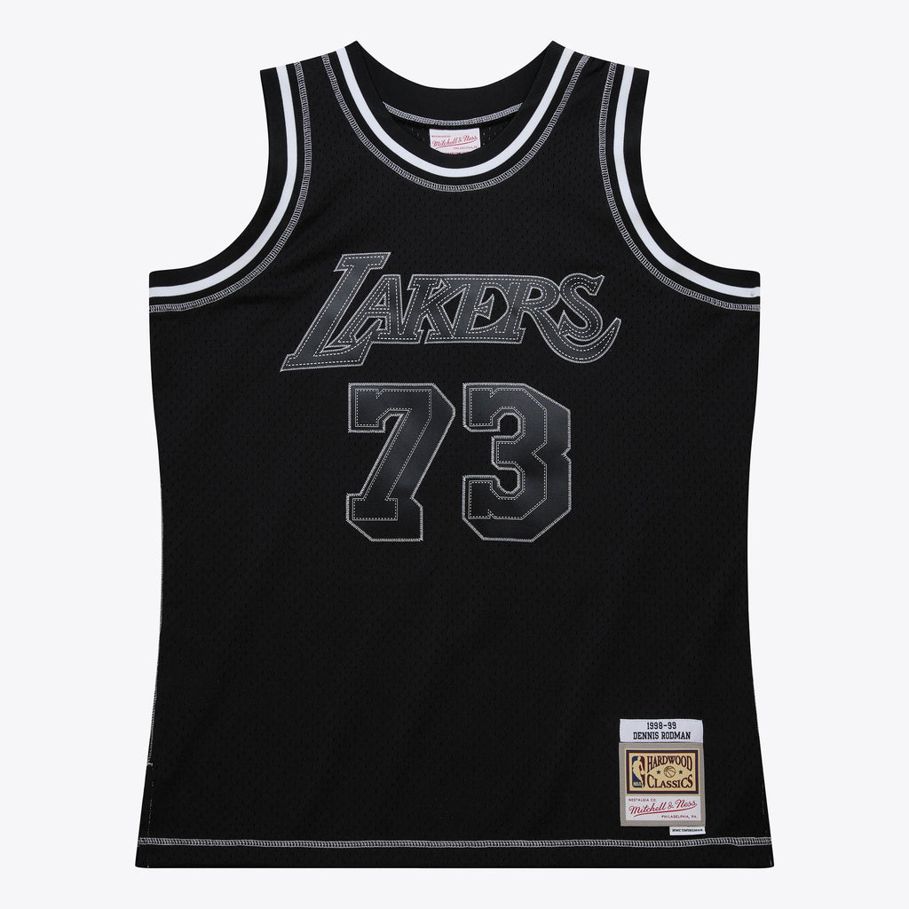 Los Angeles Lakers Mitchell & Ness Dennis Rodman 1998 Contrast 2K Swingman Jersey - Black NBA Team Jersey Basketball Fan Apparel