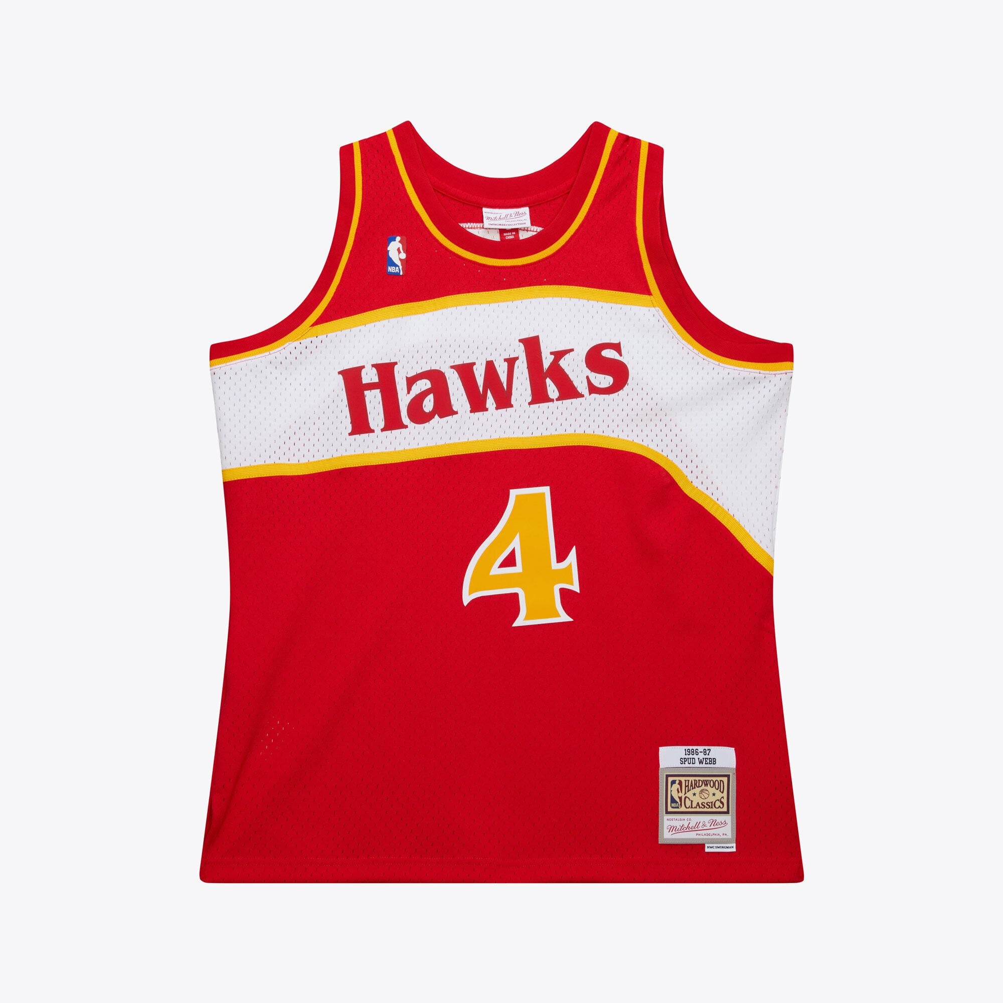 Atlanta Hawks Mitchell & Ness Swingman Jersey Road Spud Webb 1986-87 NBA Team Jersey Basketball Fan Apparel