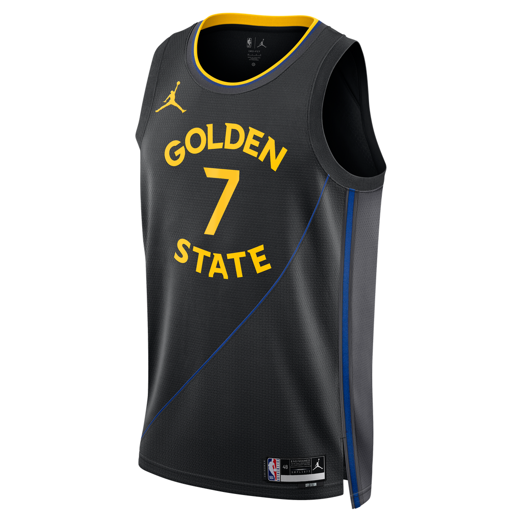 Golden State Warriors Jordan Brand 2024/25 Statement Edition Swingman Jersey - Black - Kristaps Porziņģis - Unisex NBA Team Jersey Basketball Fan Appa